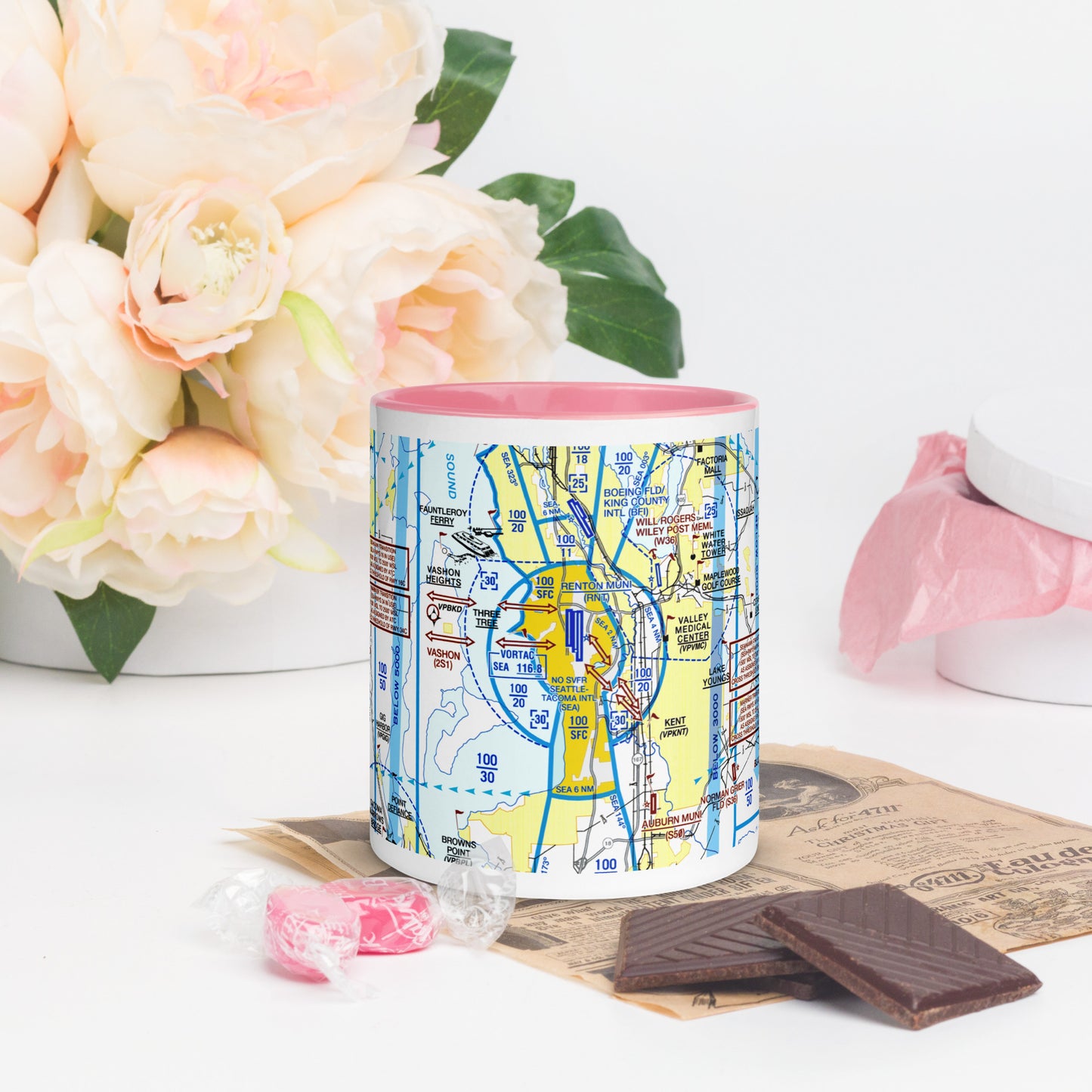 Seattle Flyway Chart 11 oz. mug with color inside