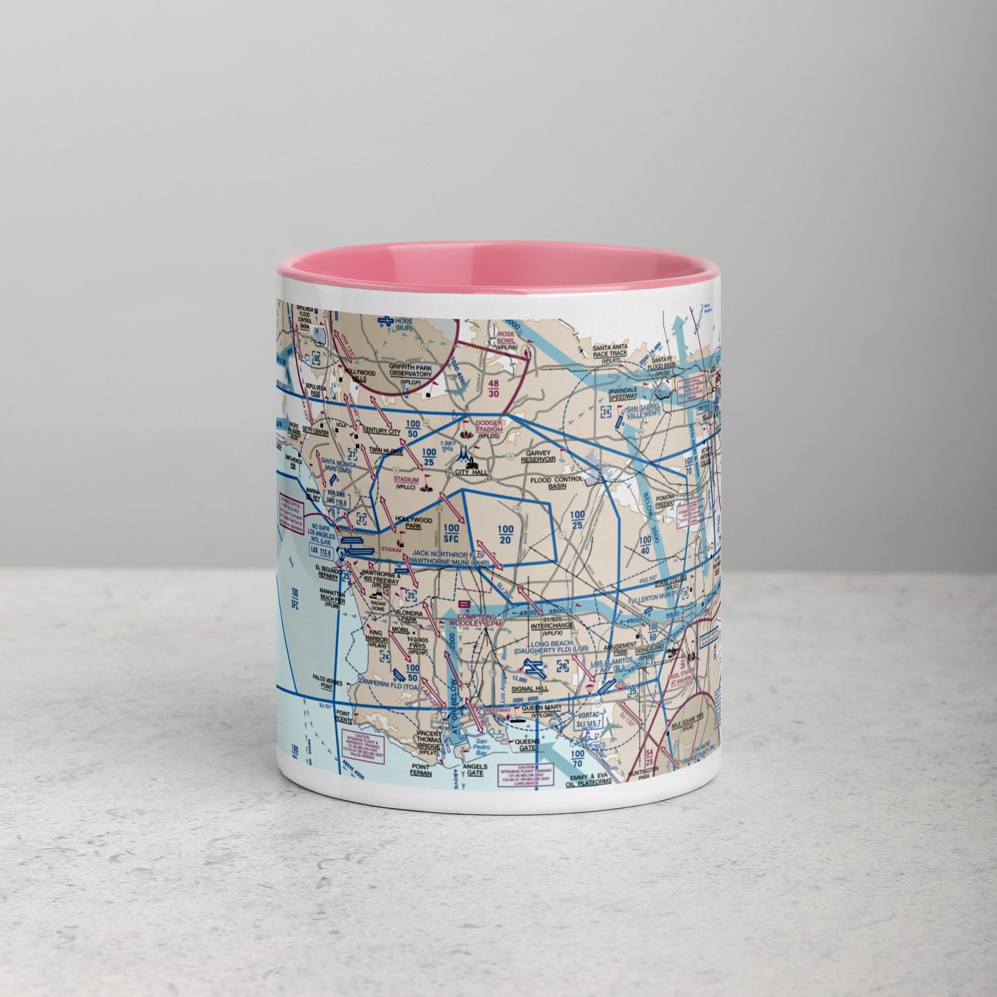 LAX Flyway Chart 11 oz. mug with color inside