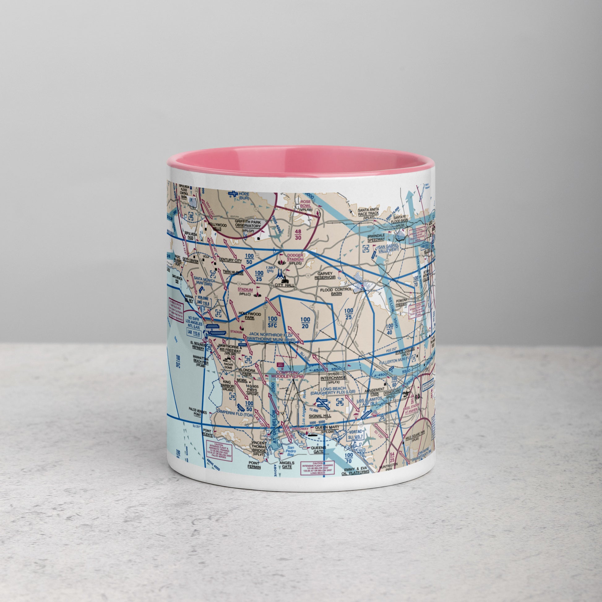 LAX Flyway Chart 11 oz. mug with color inside