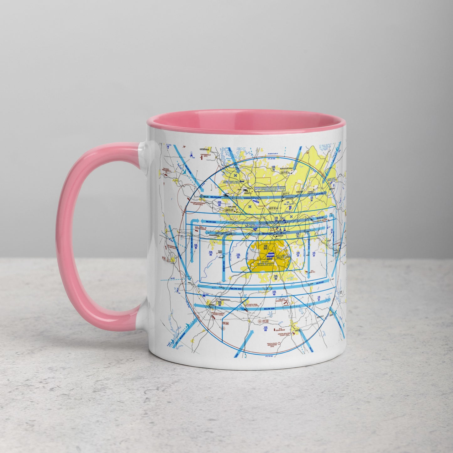 Atlanta Flyway Chart mug with color inside
