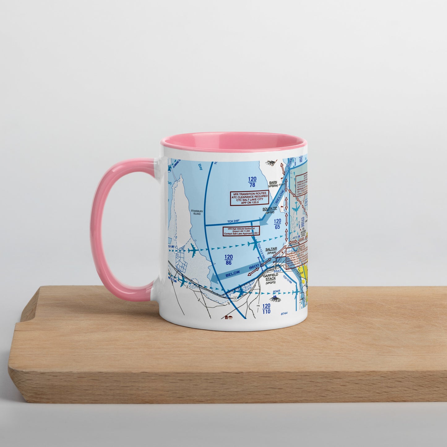 Salt Lake City Flyway Chart mug with color inside