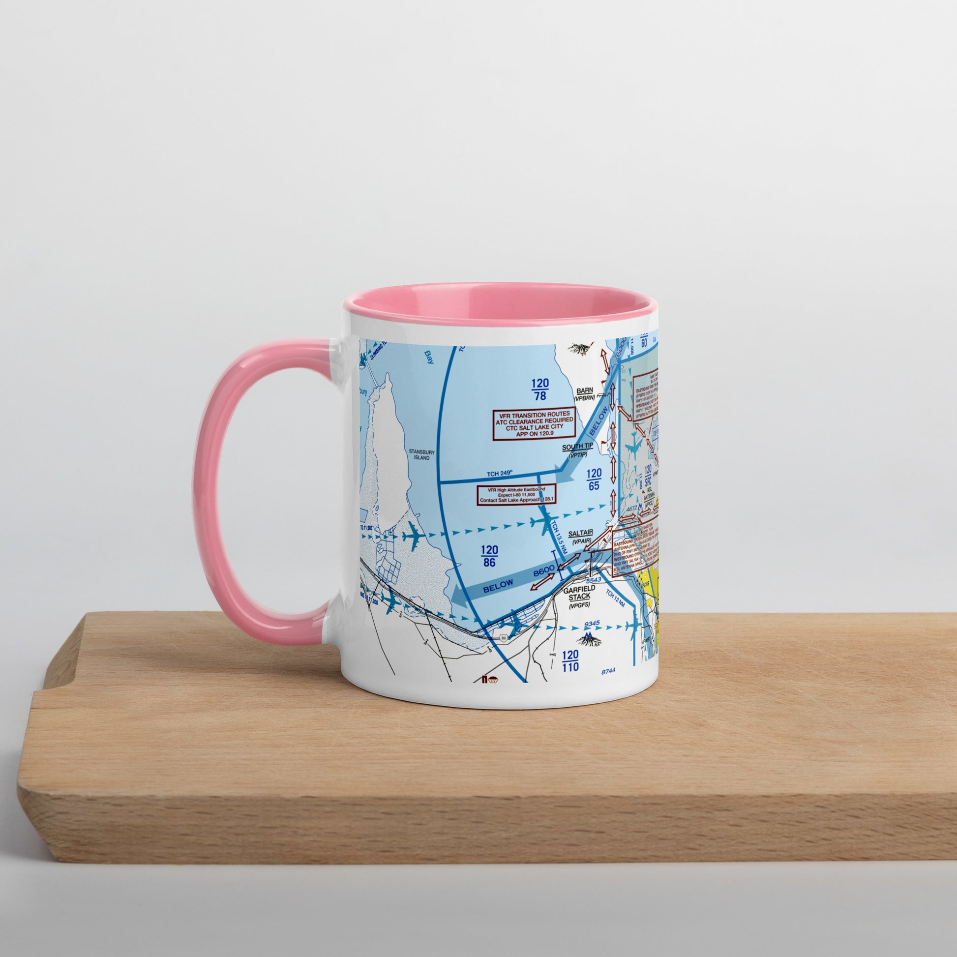 Salt Lake City Flyway Chart mug with color inside