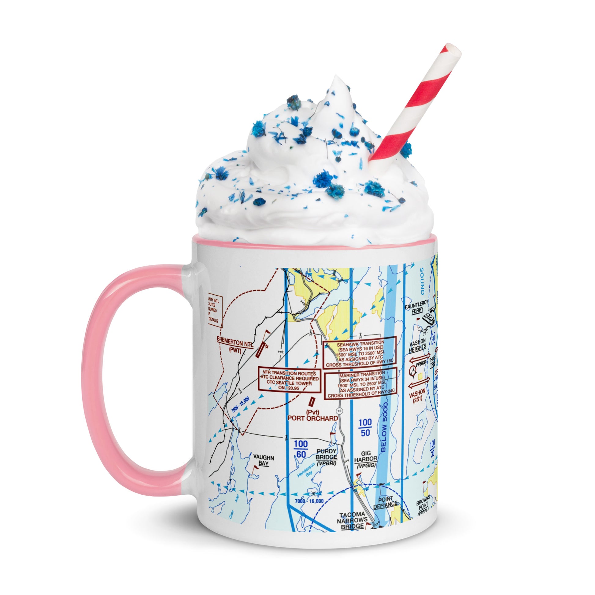 Seattle Flyway Chart 11 oz. mug with color inside