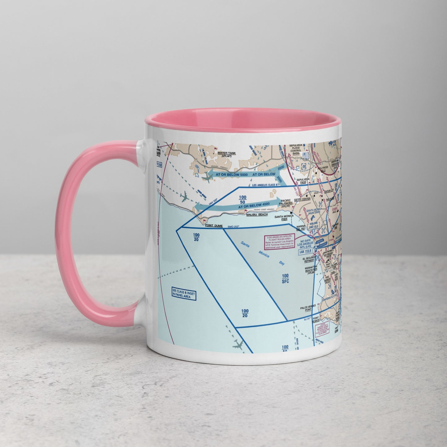 LAX Flyway Chart 11 oz. mug with color inside