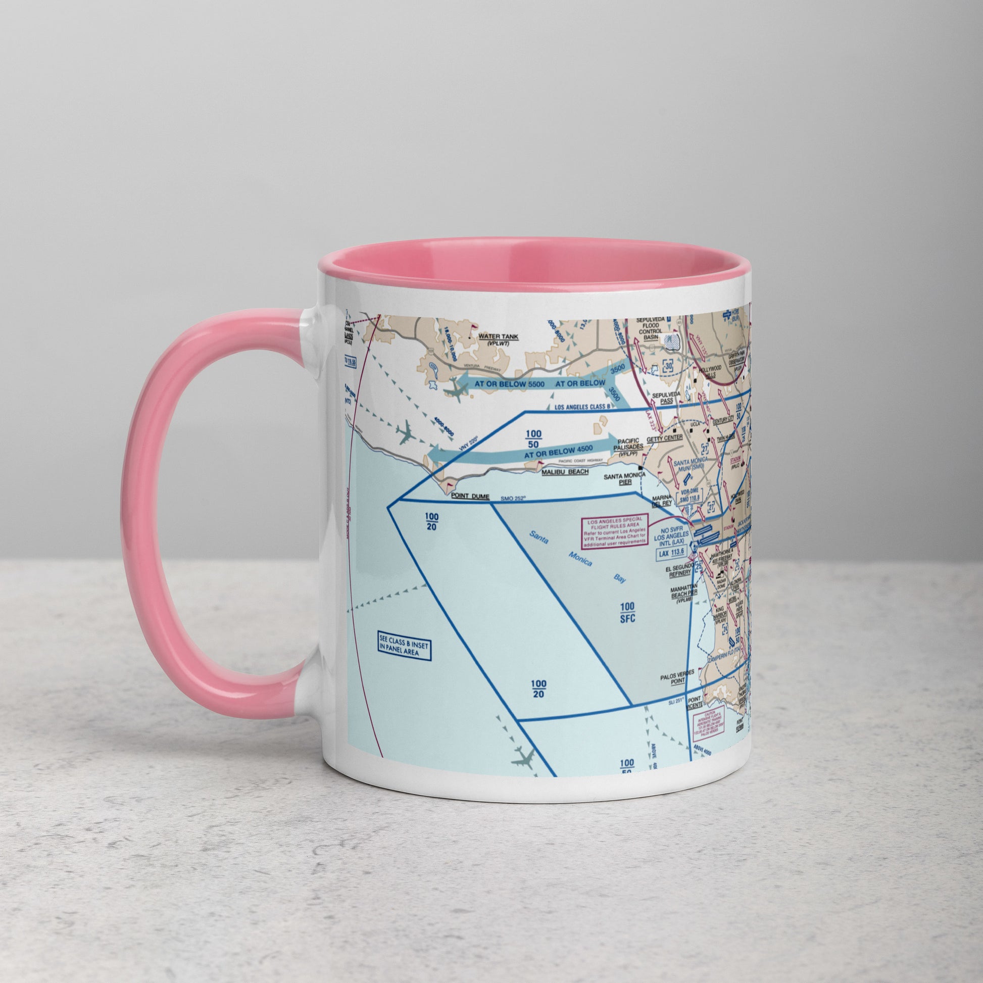 LAX Flyway Chart 11 oz. mug with color inside