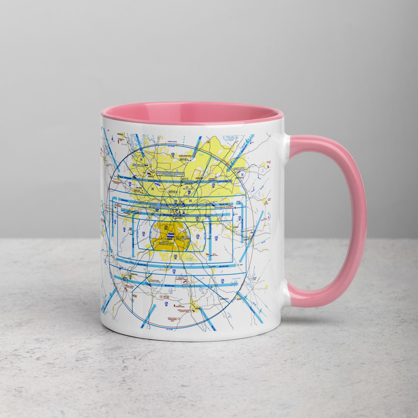 Atlanta Flyway Chart mug with color inside