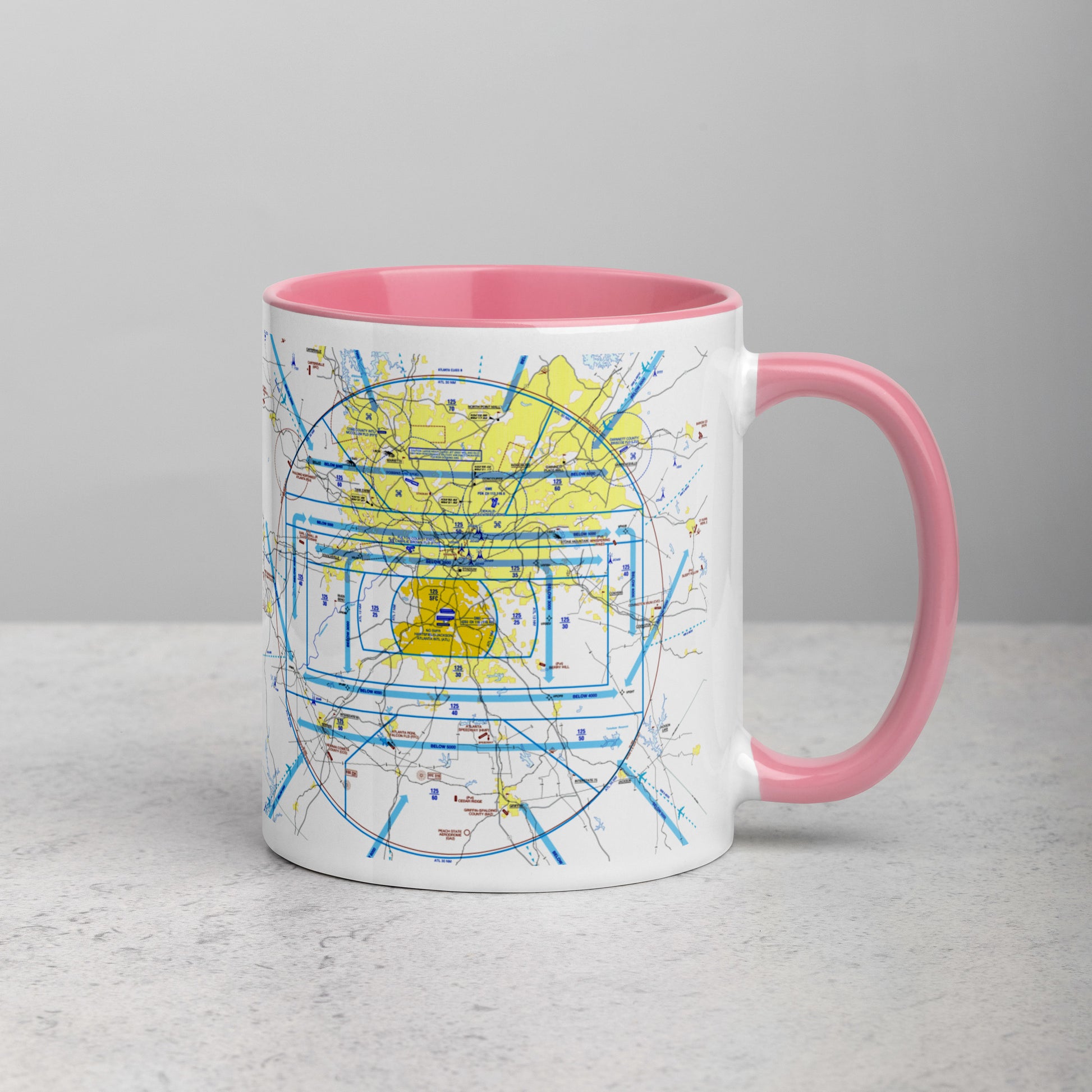 Atlanta Flyway Chart mug with color inside