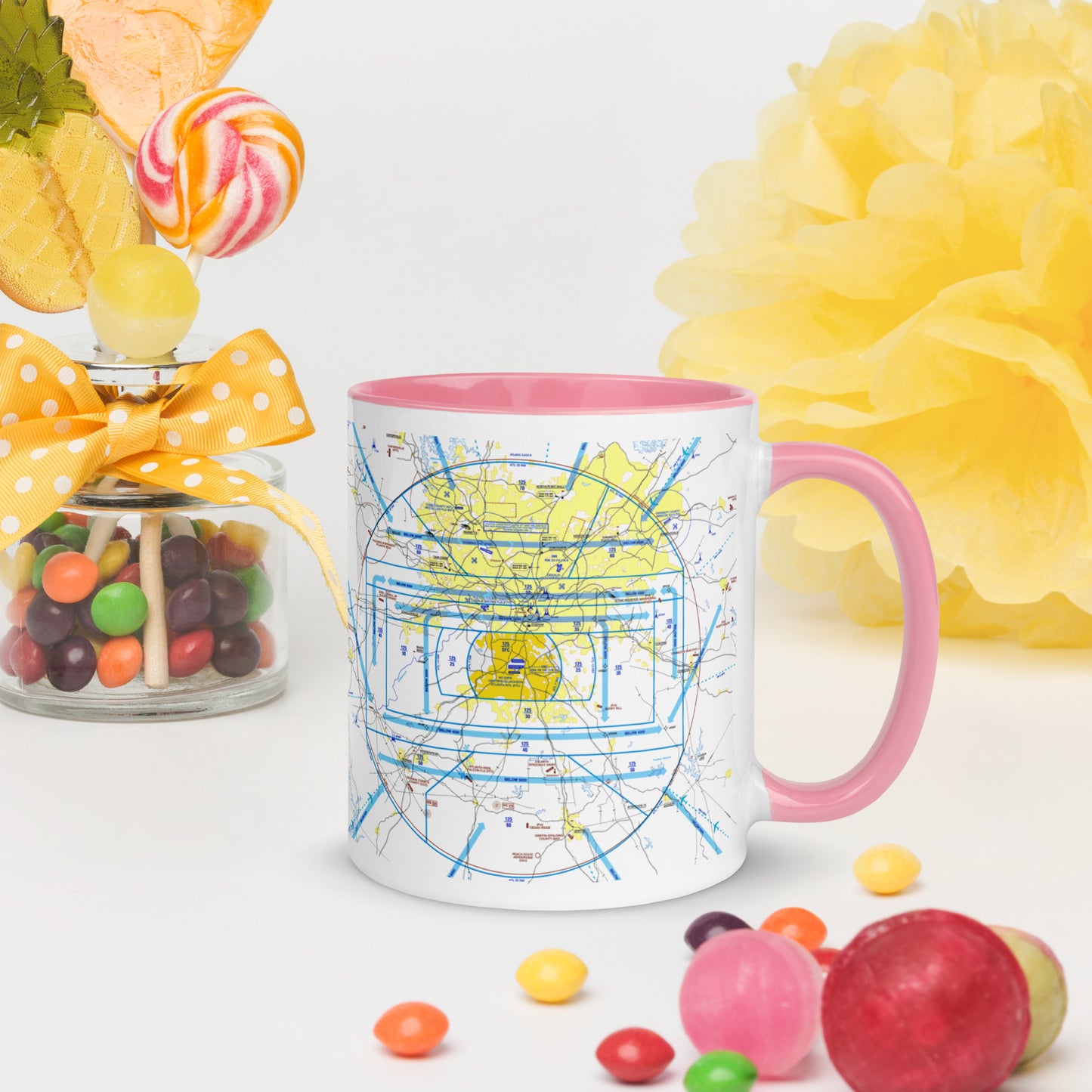Atlanta Flyway Chart mug with color inside