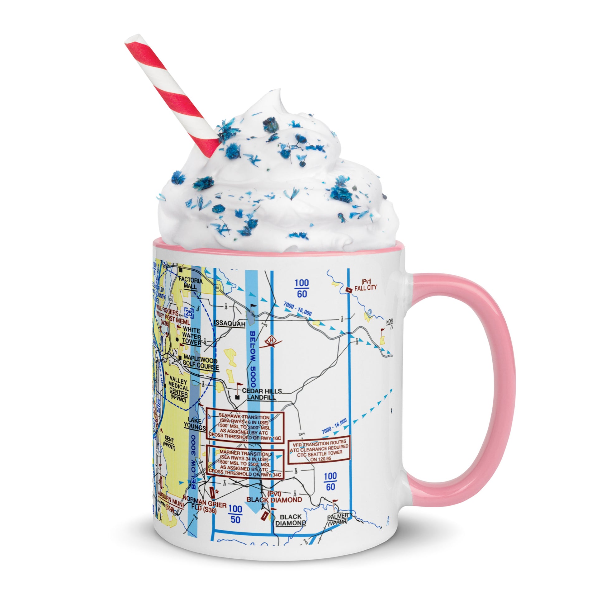 Seattle Flyway Chart 11 oz. mug with color inside