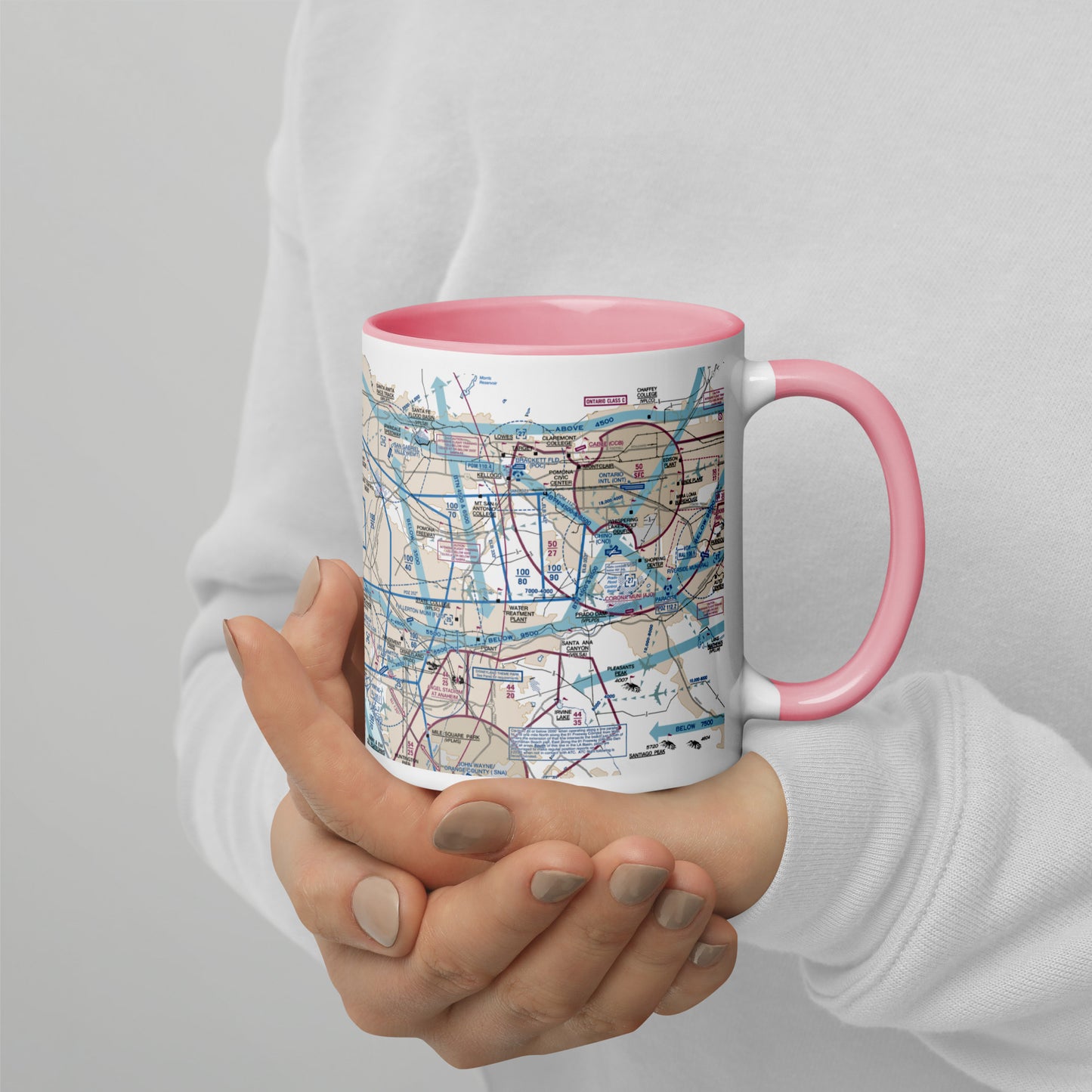 LAX Flyway Chart 11 oz. mug with color inside