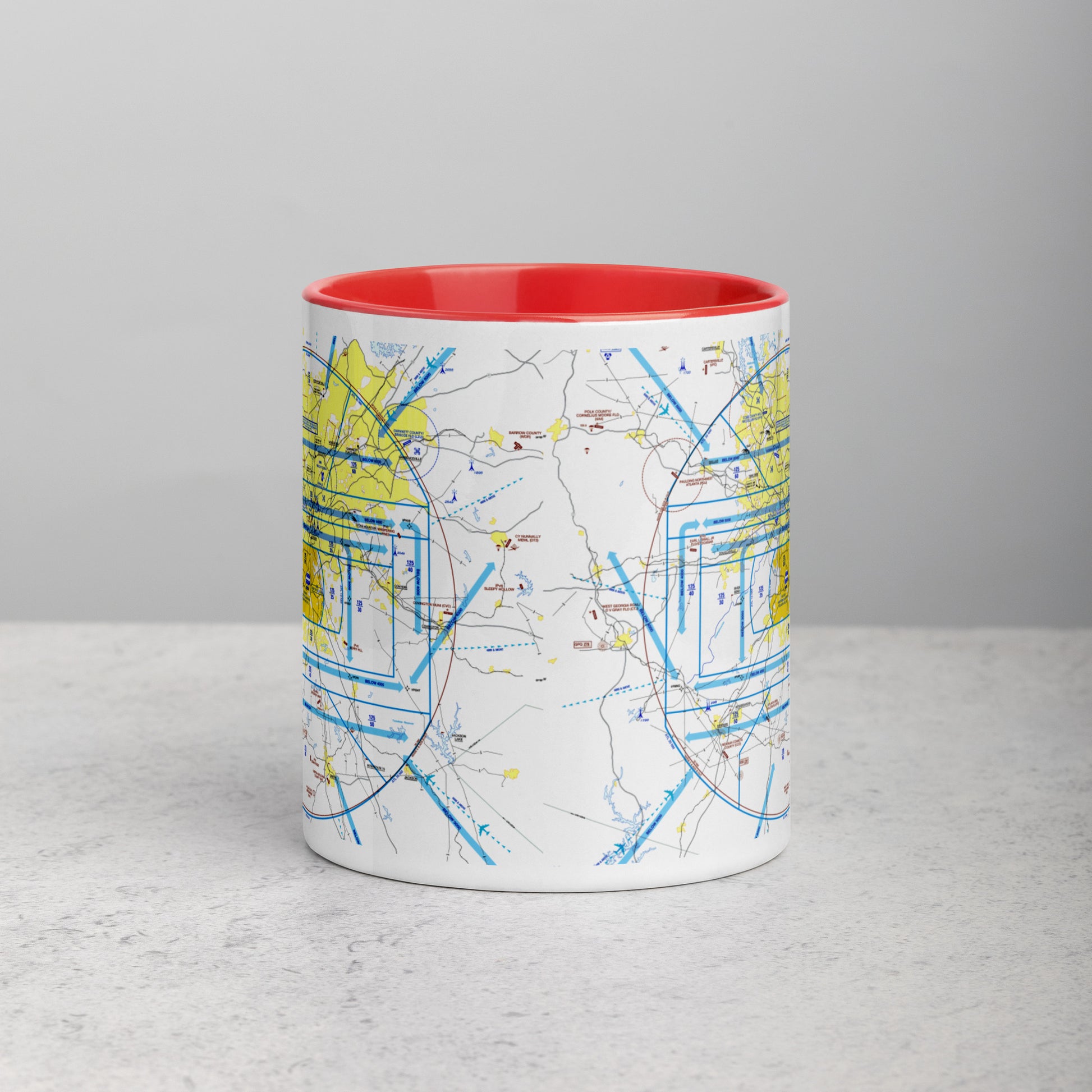 Atlanta Flyway Chart mug with color inside