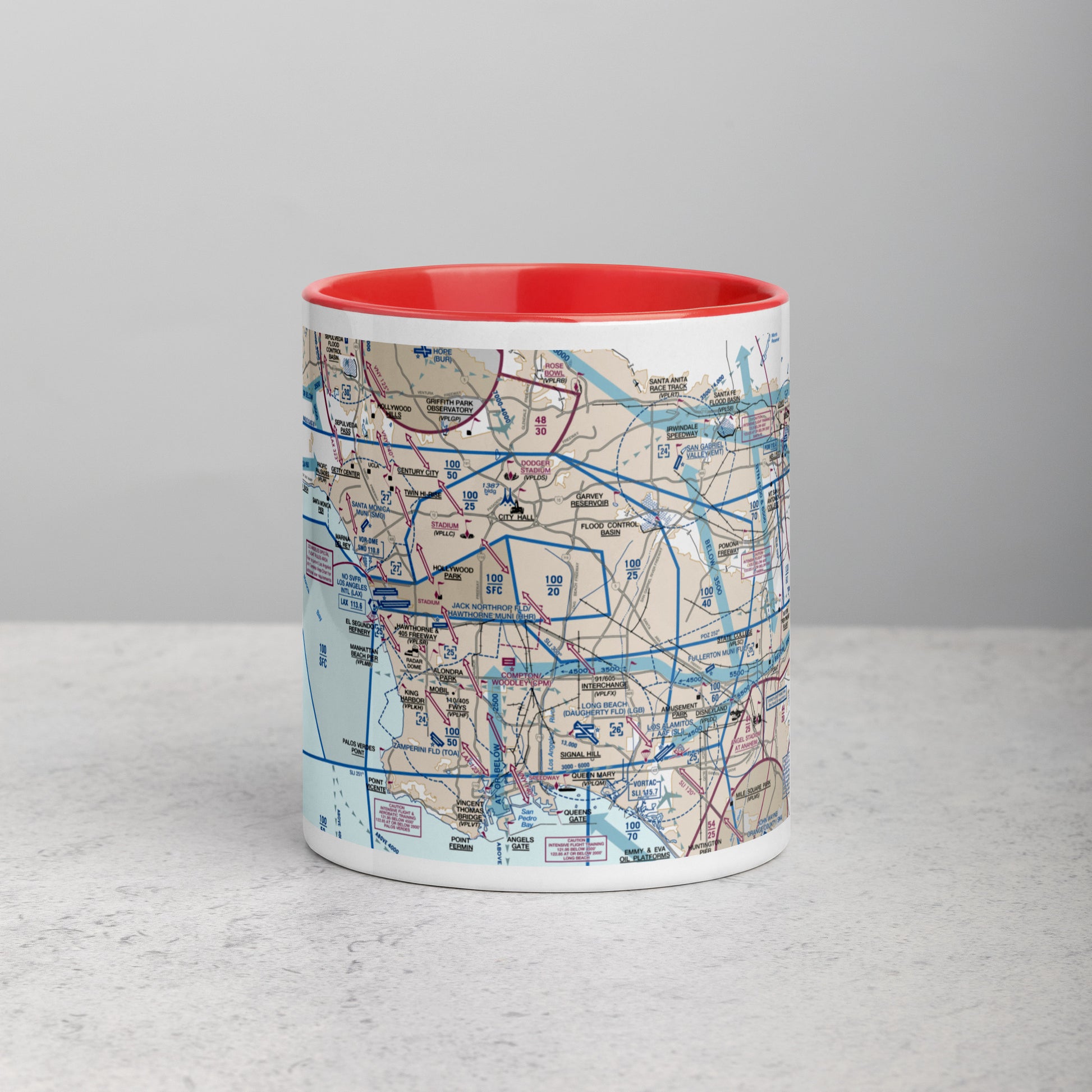 LAX Flyway Chart 11 oz. mug with color inside