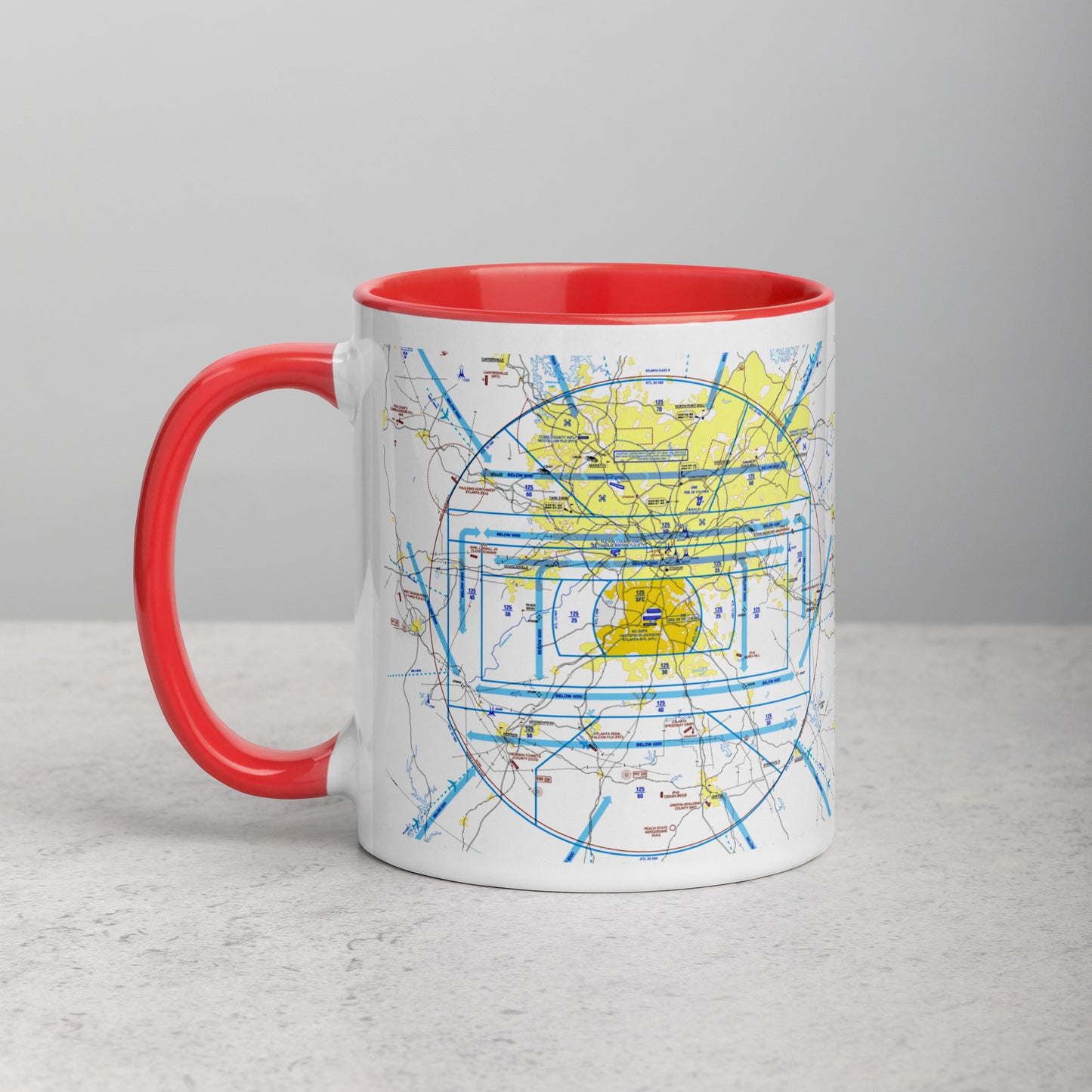 Atlanta Flyway Chart mug with color inside