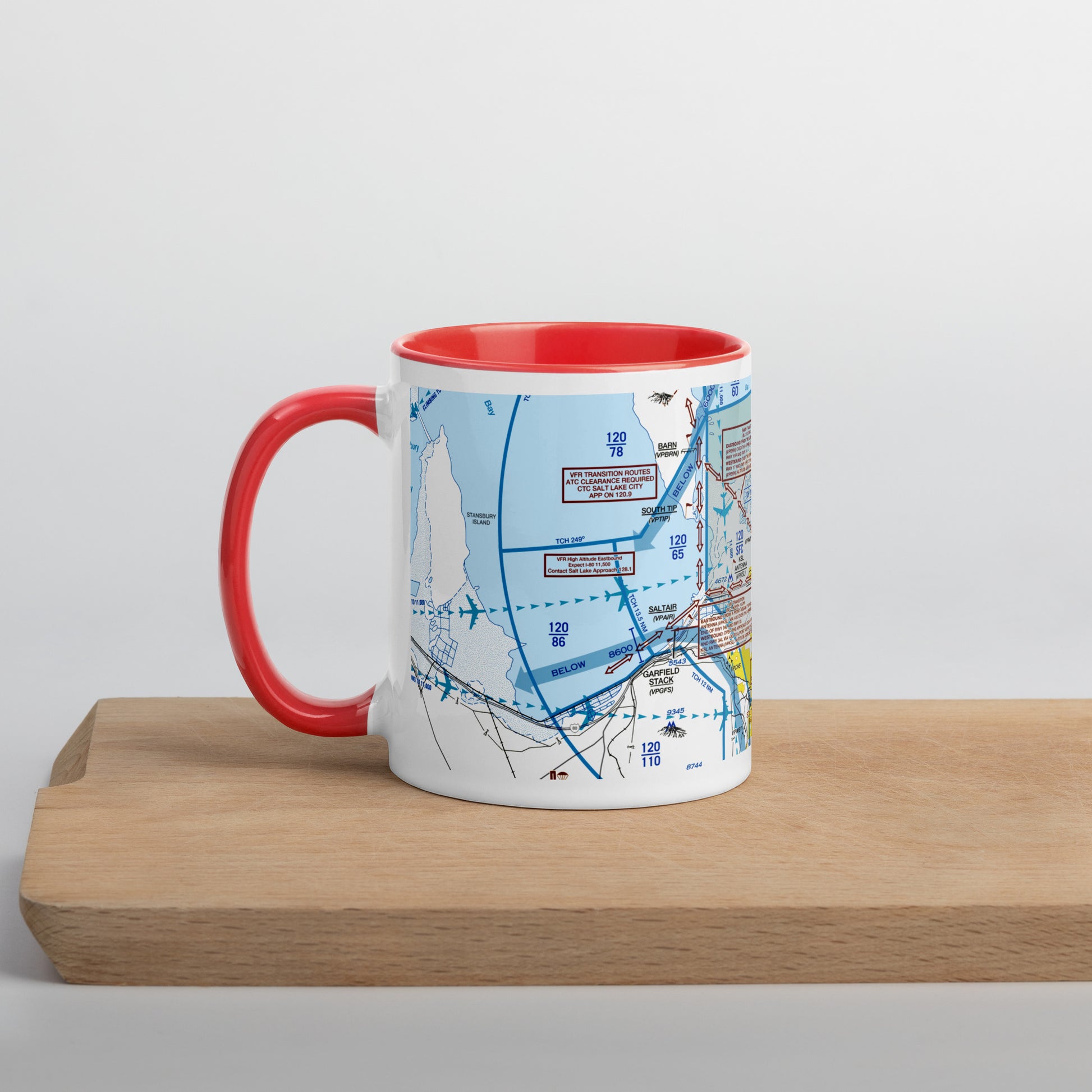 Salt Lake City Flyway Chart mug with color inside