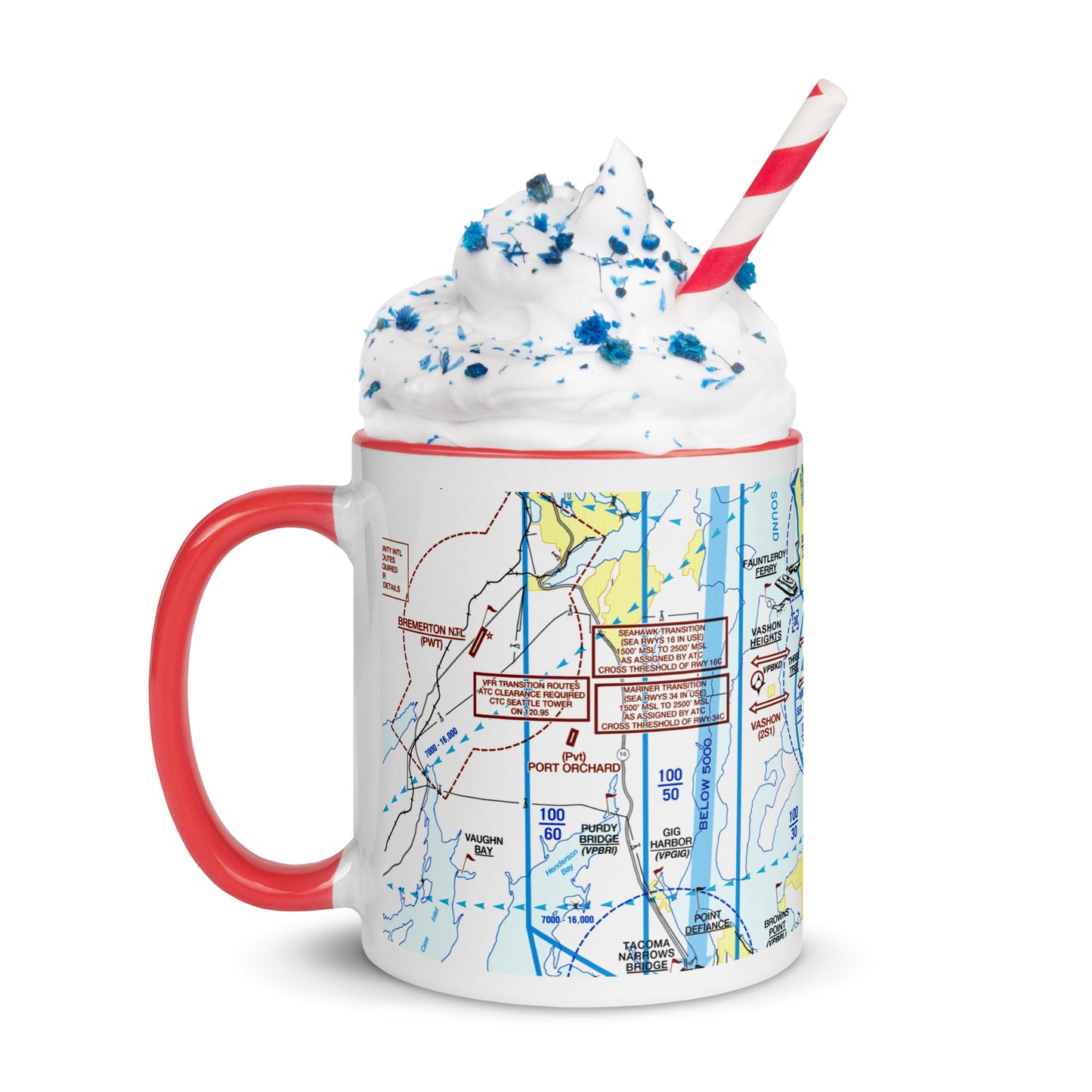 Seattle Flyway Chart 11 oz. mug with color inside