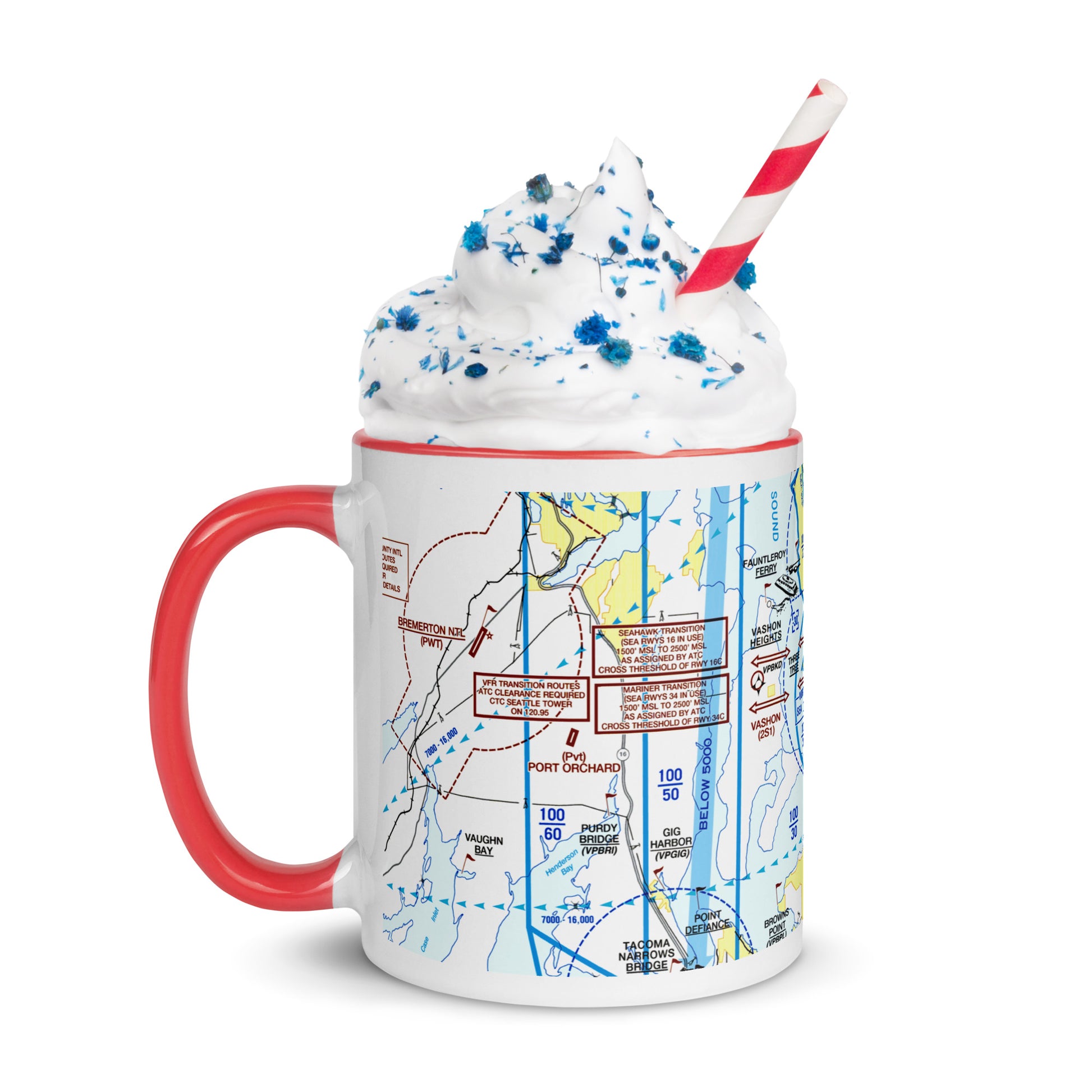 Seattle Flyway Chart 11 oz. mug with color inside