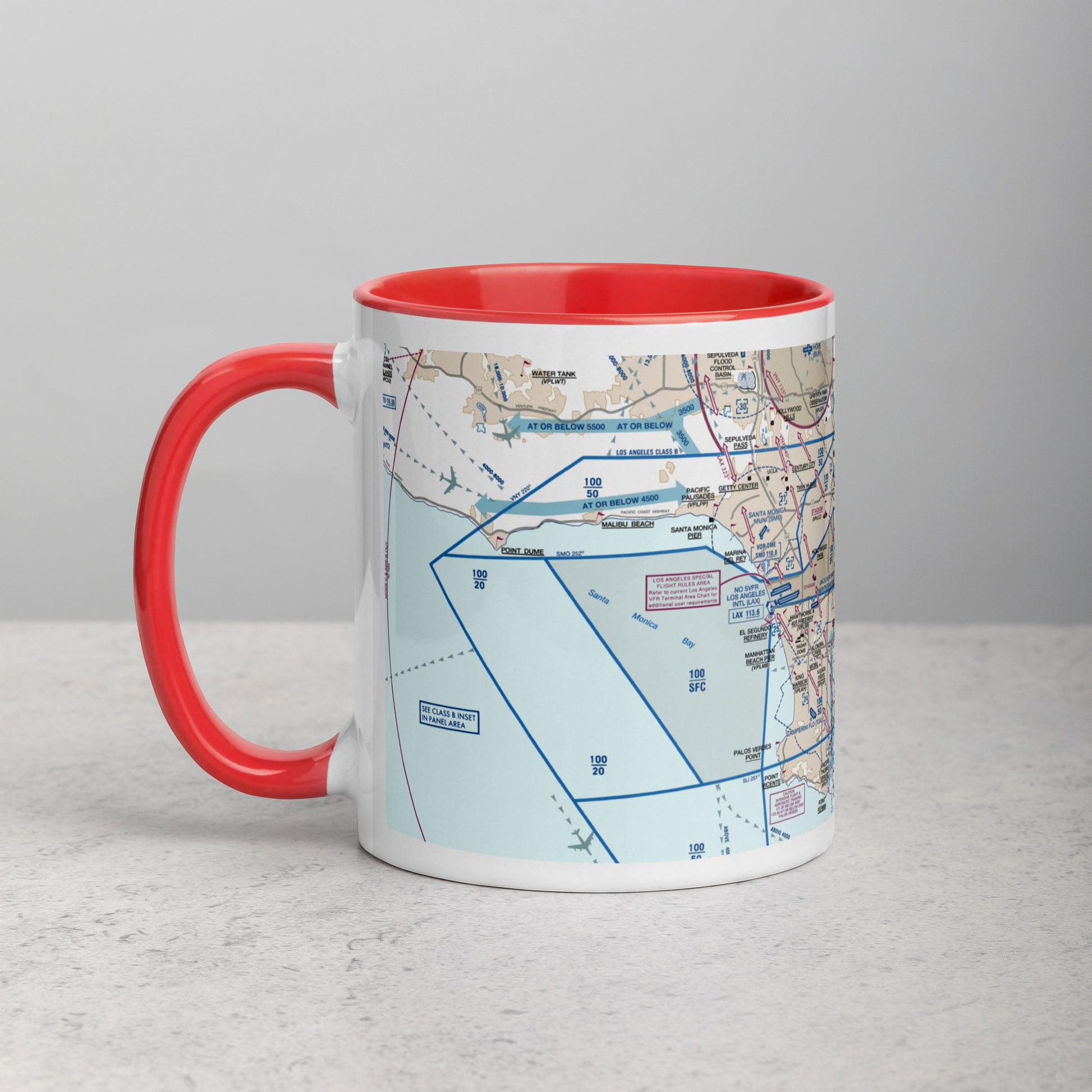 LAX Flyway Chart 11 oz. mug with color inside