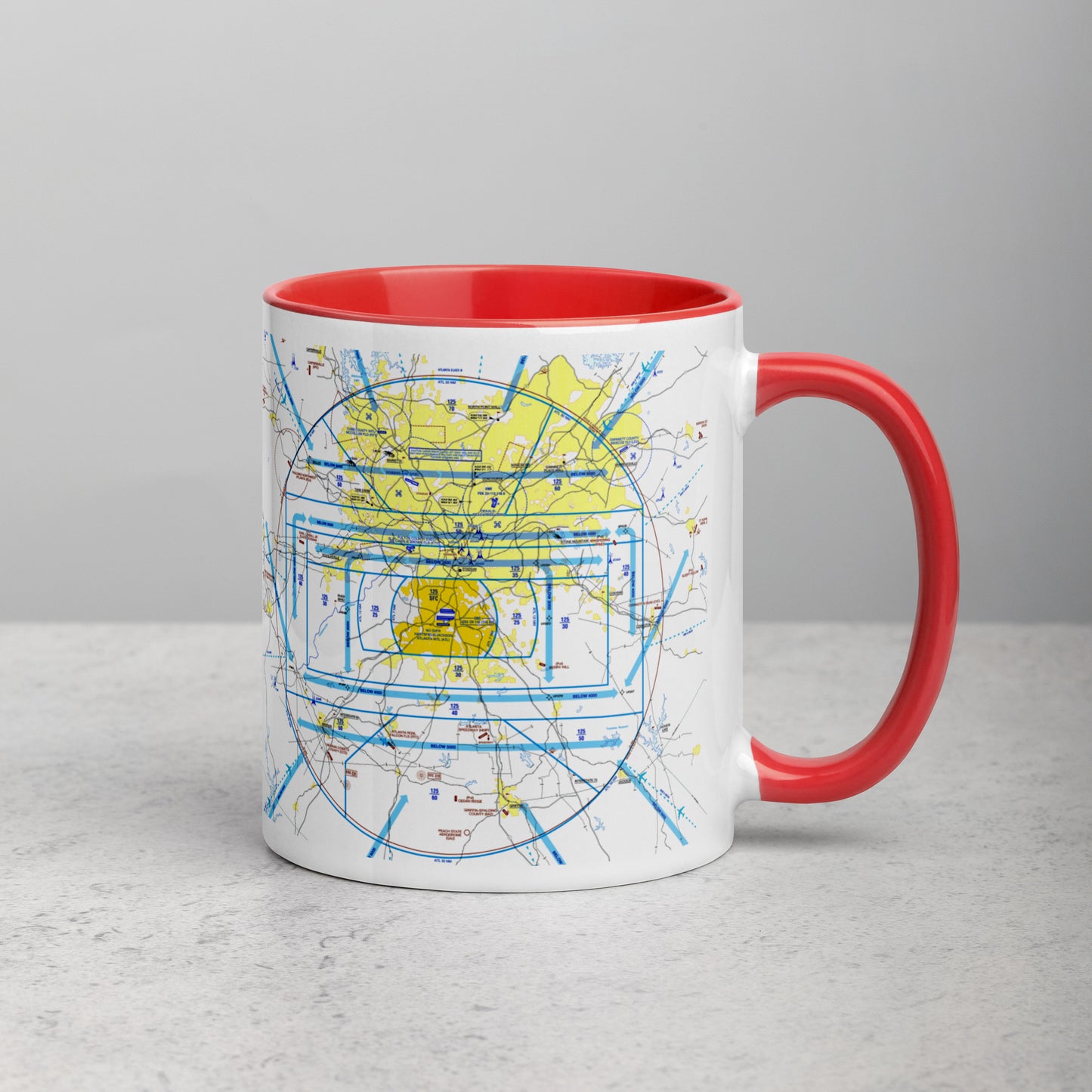 Atlanta Flyway Chart mug with color inside