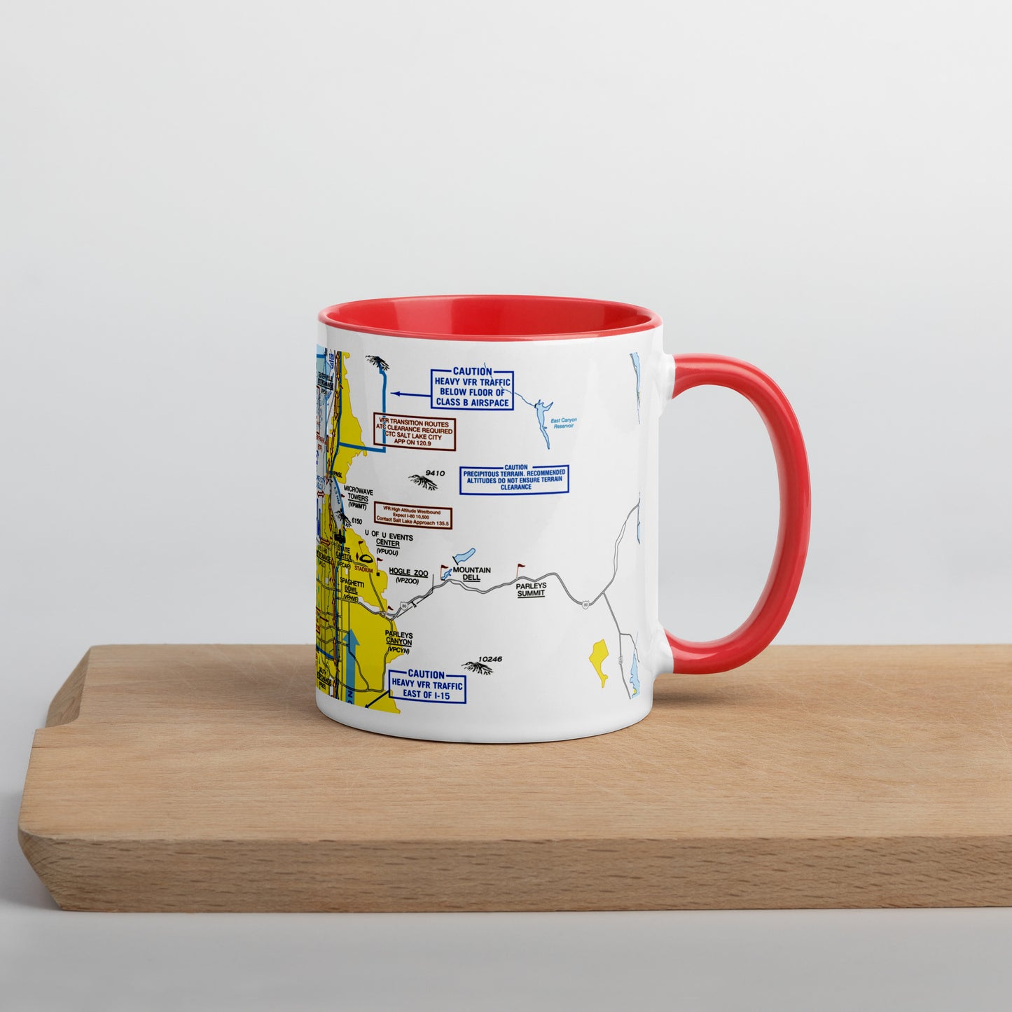 Salt Lake City Flyway Chart mug with color inside