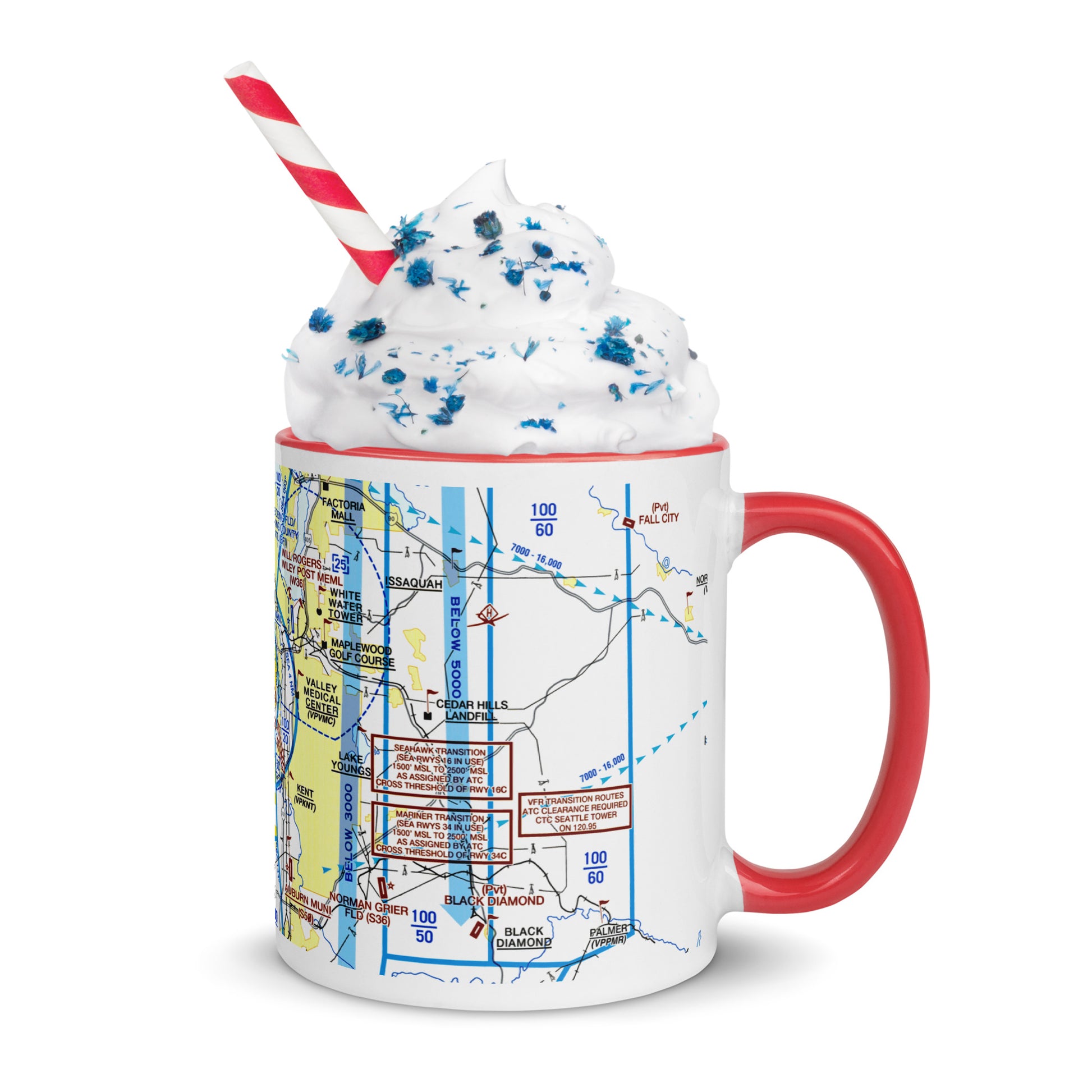 Seattle Flyway Chart 11 oz. mug with color inside