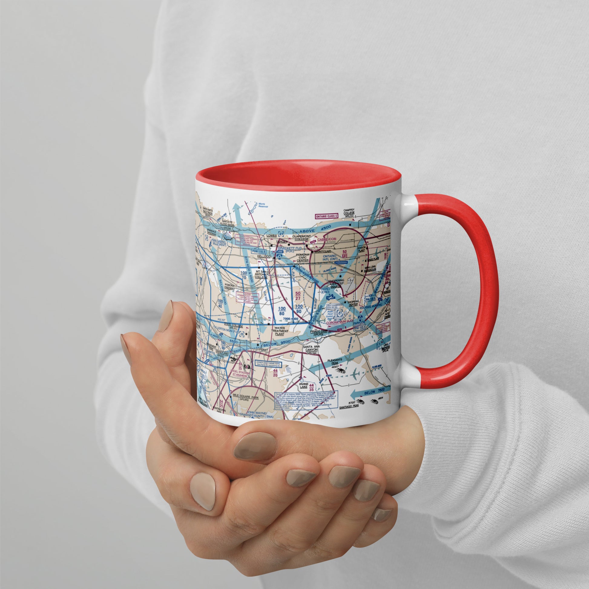 LAX Flyway Chart 11 oz. mug with color inside