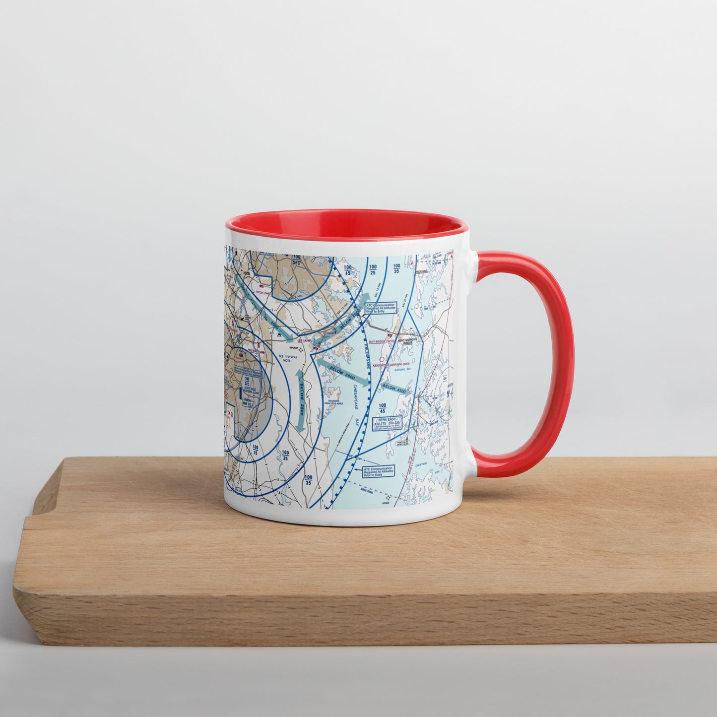 Baltimore-Washington Flyway Chart 11 oz. mug with color inside