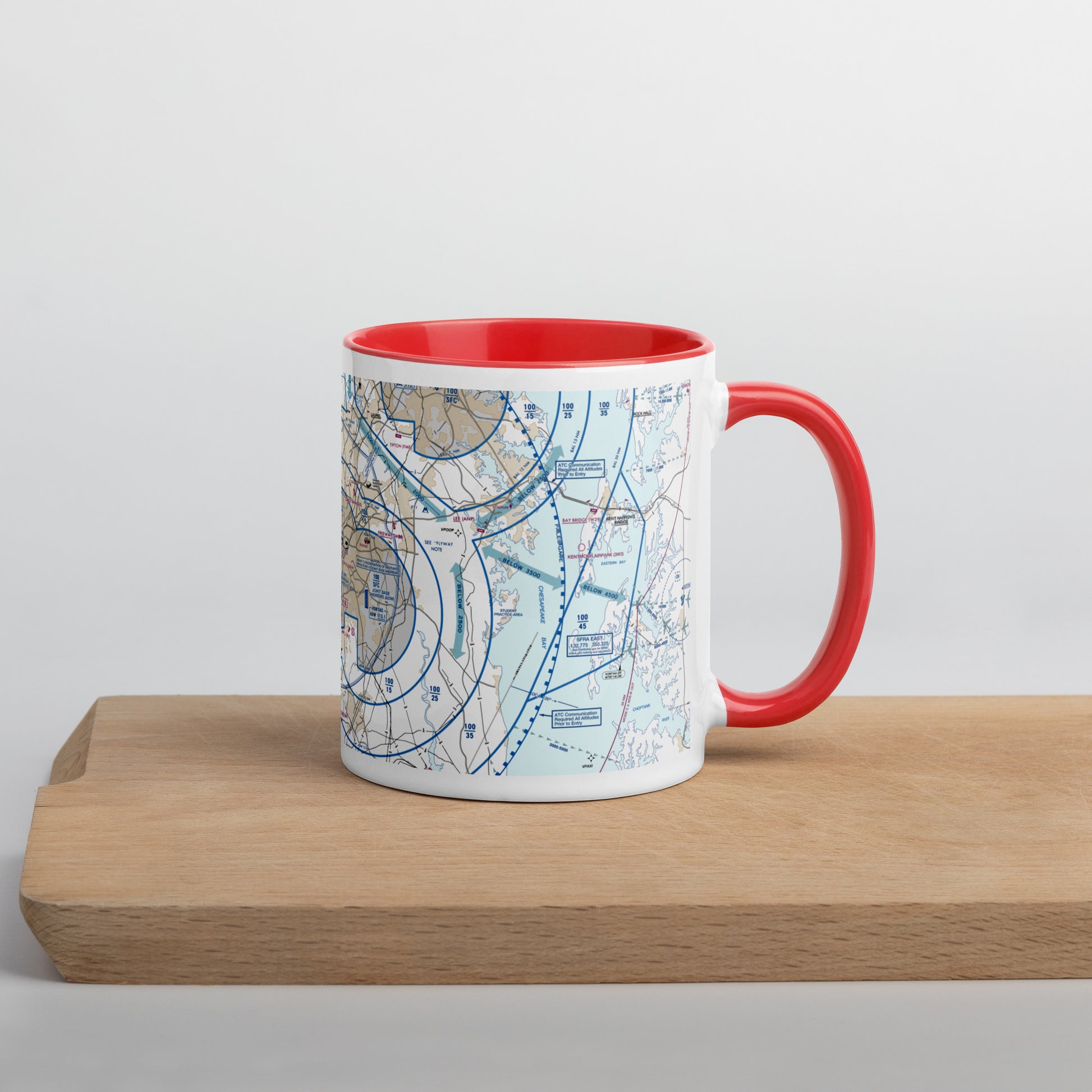 Baltimore-Washington Flyway Chart 11 oz. mug with color inside