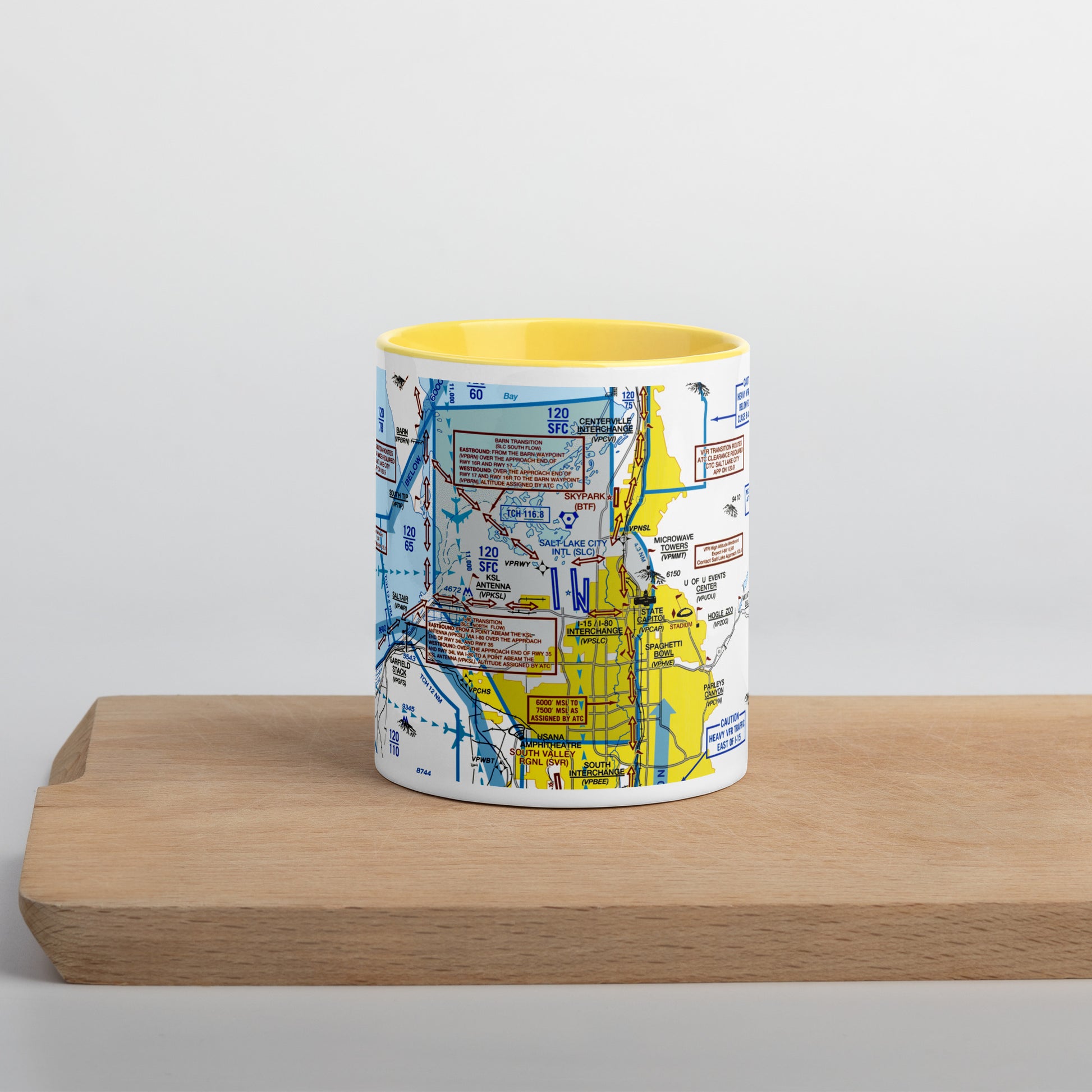 Salt Lake City Flyway Chart mug with color inside