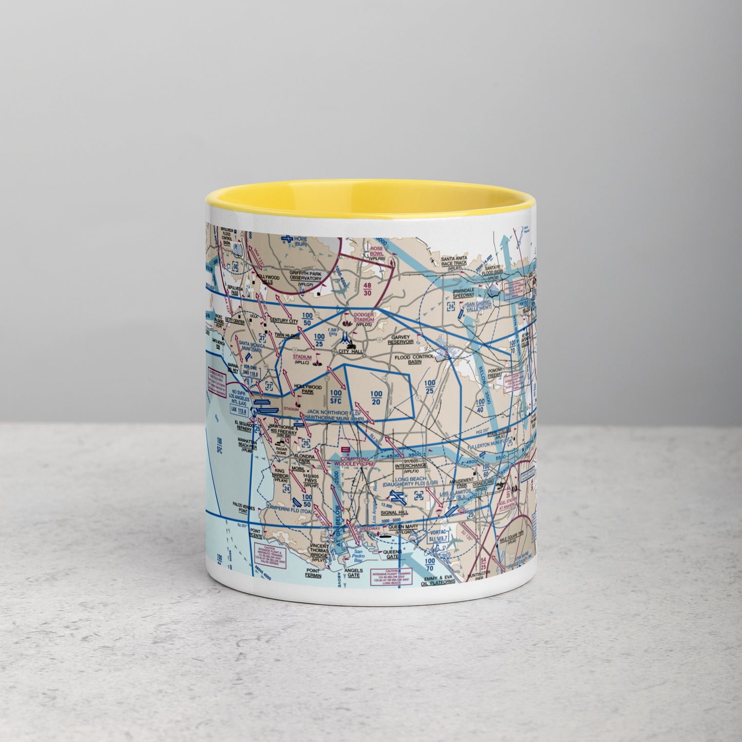 LAX Flyway Chart 11 oz. mug with color inside