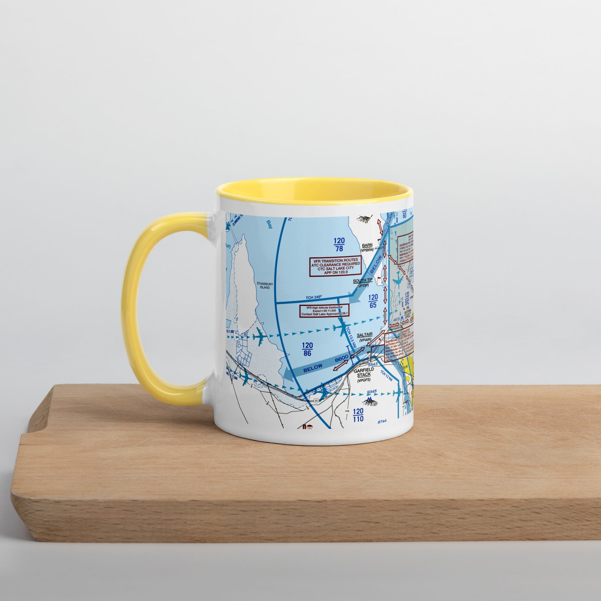 Salt Lake City Flyway Chart mug with color inside