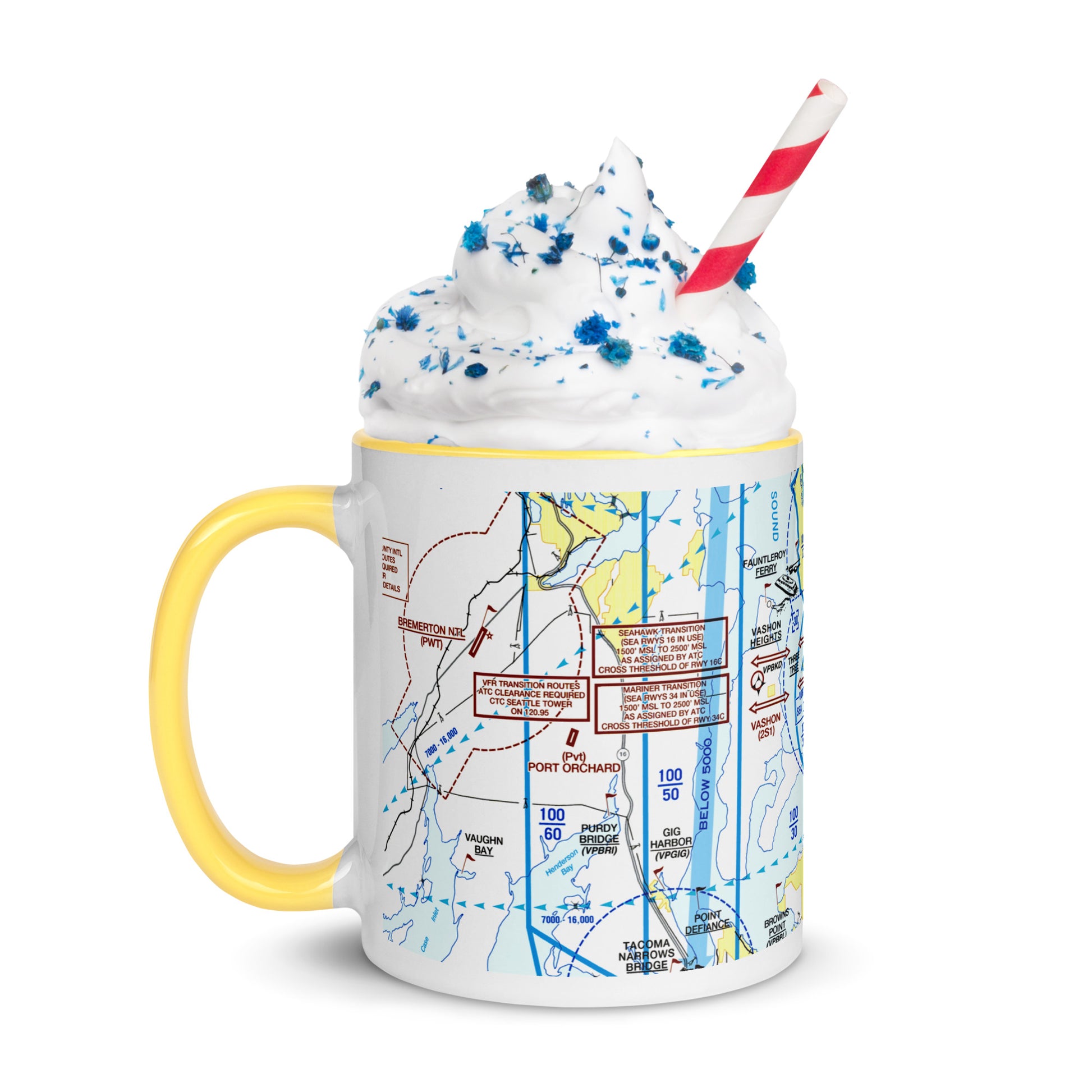 Seattle Flyway Chart 11 oz. mug with color inside
