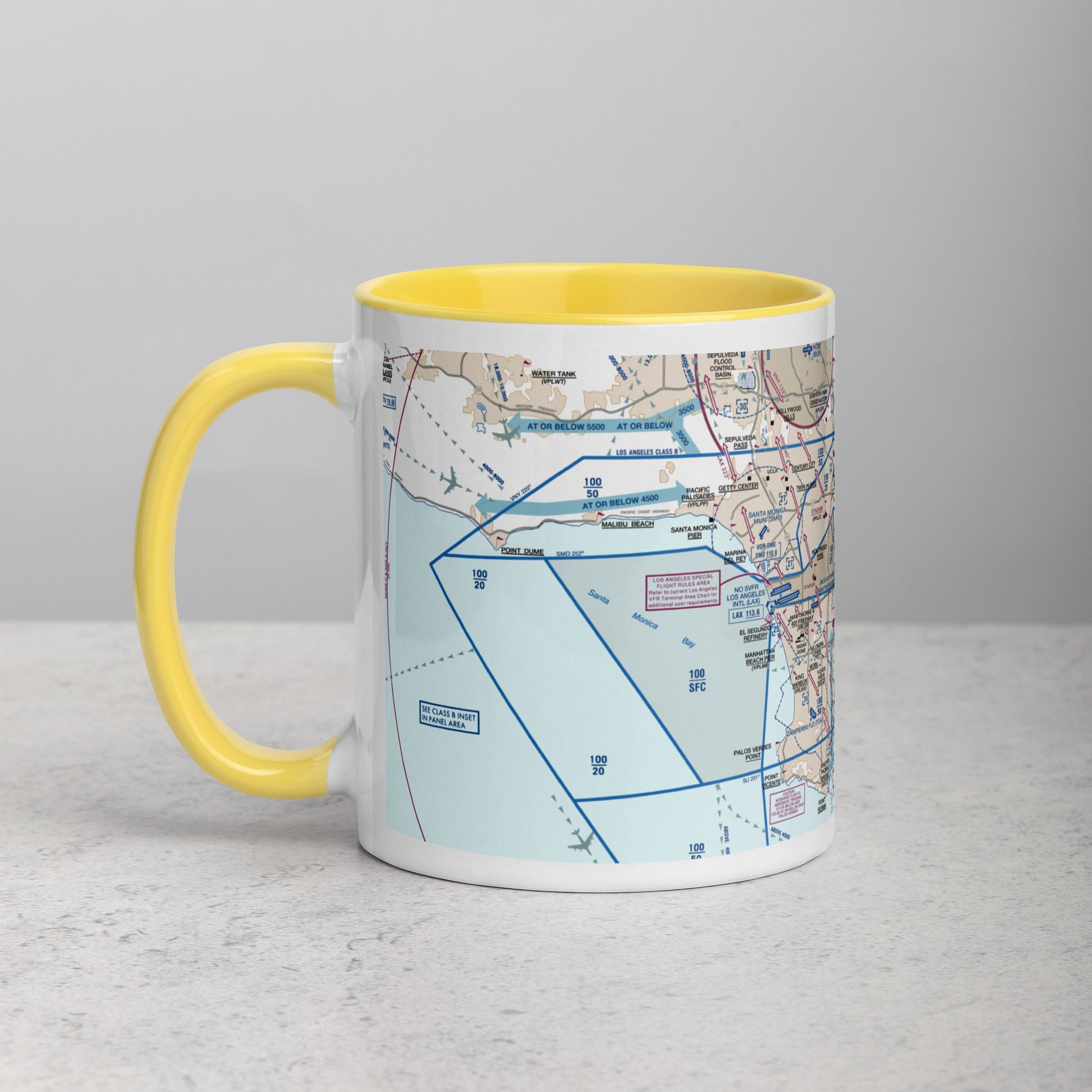 LAX Flyway Chart 11 oz. mug with color inside
