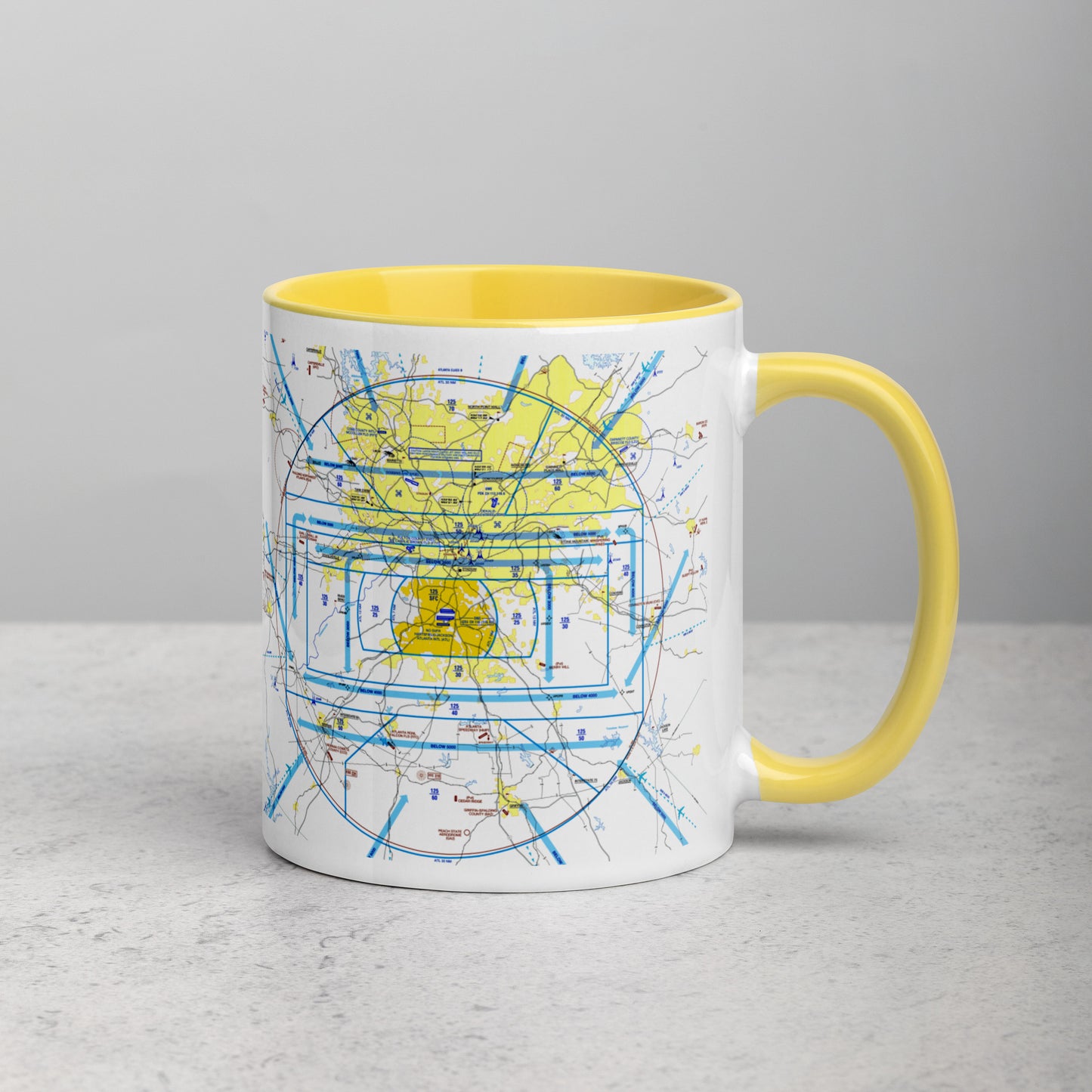 Atlanta Flyway Chart mug with color inside