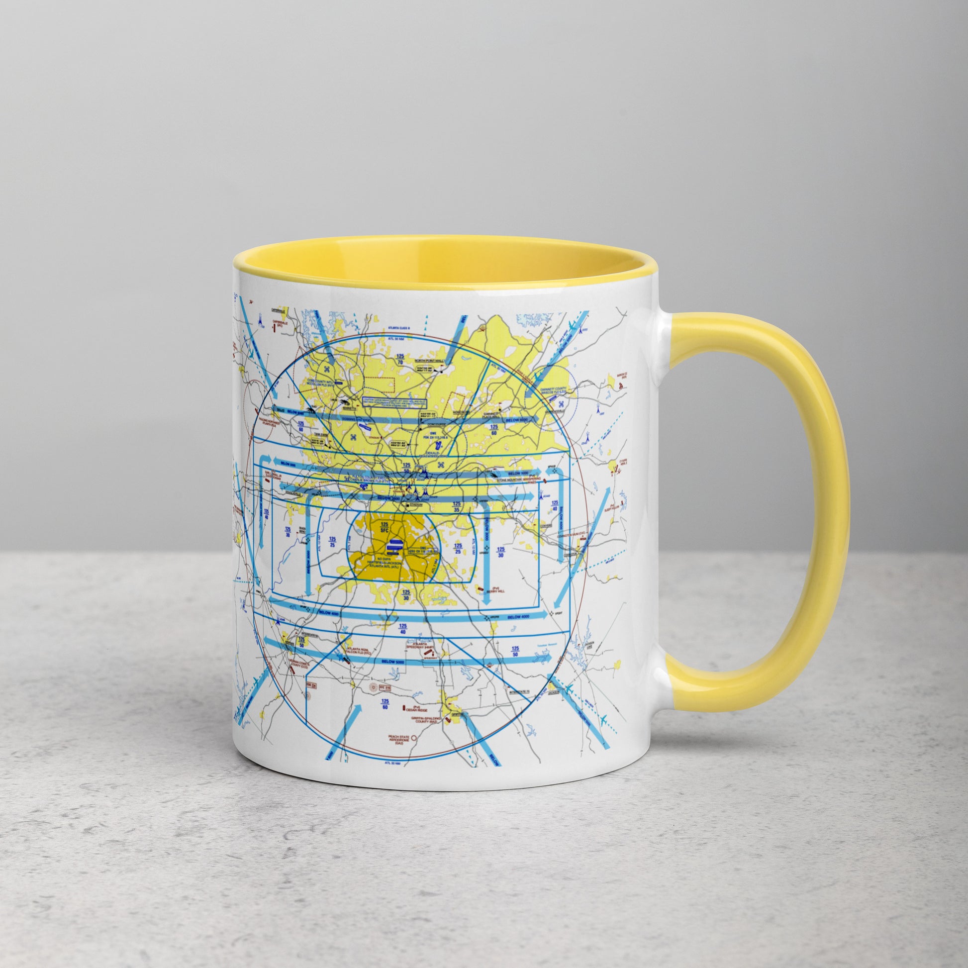 Atlanta Flyway Chart mug with color inside