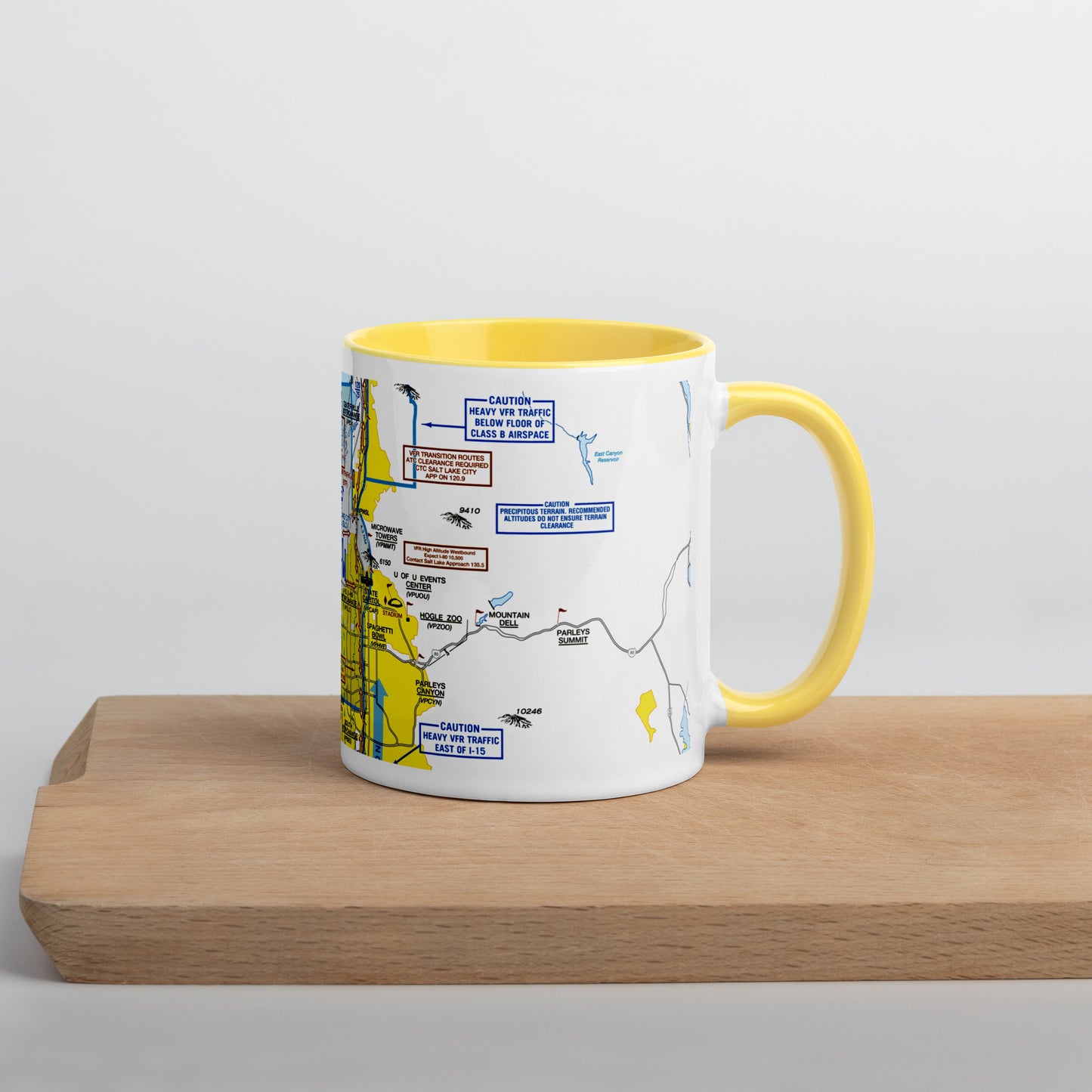 Salt Lake City Flyway Chart mug with color inside