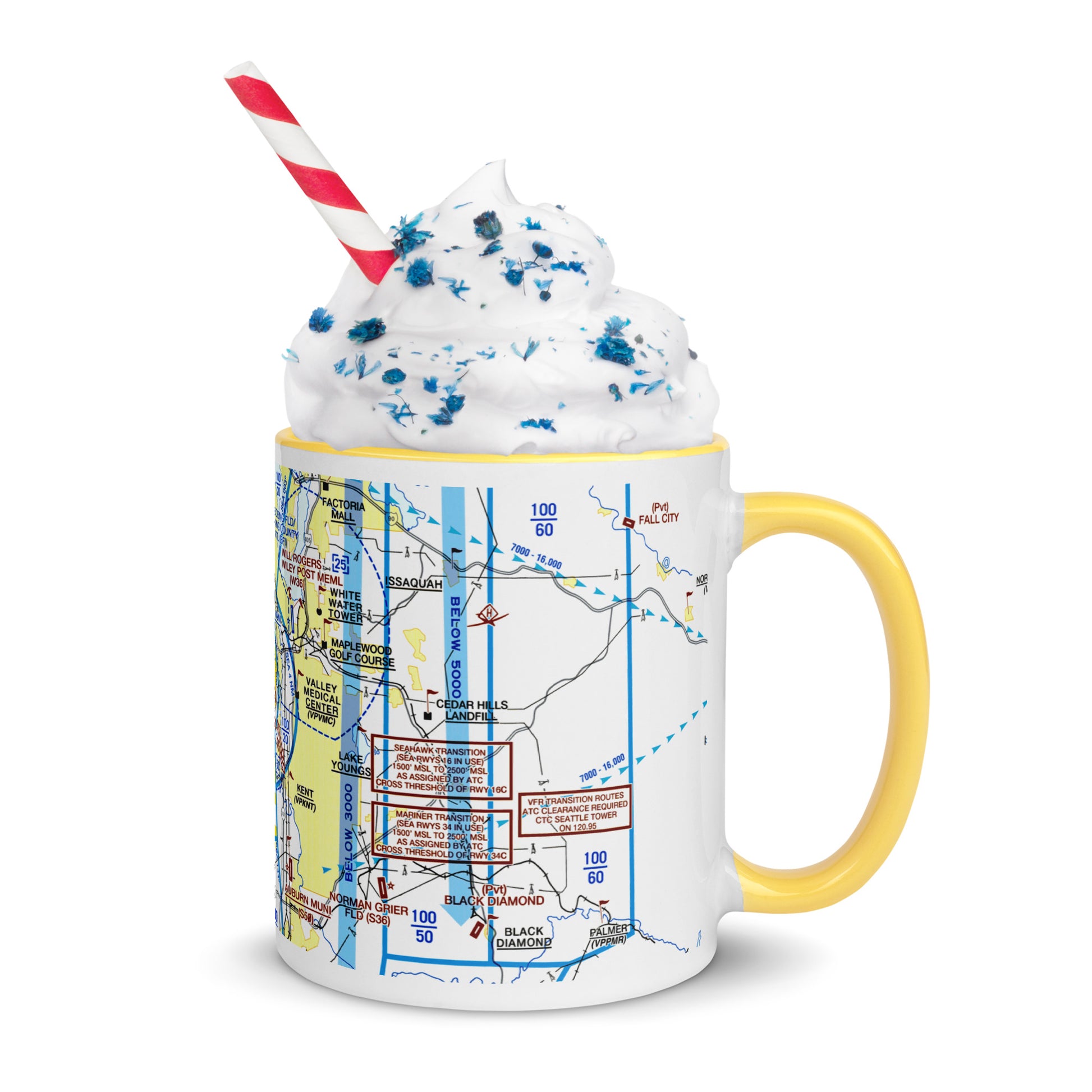 Seattle Flyway Chart 11 oz. mug with color inside