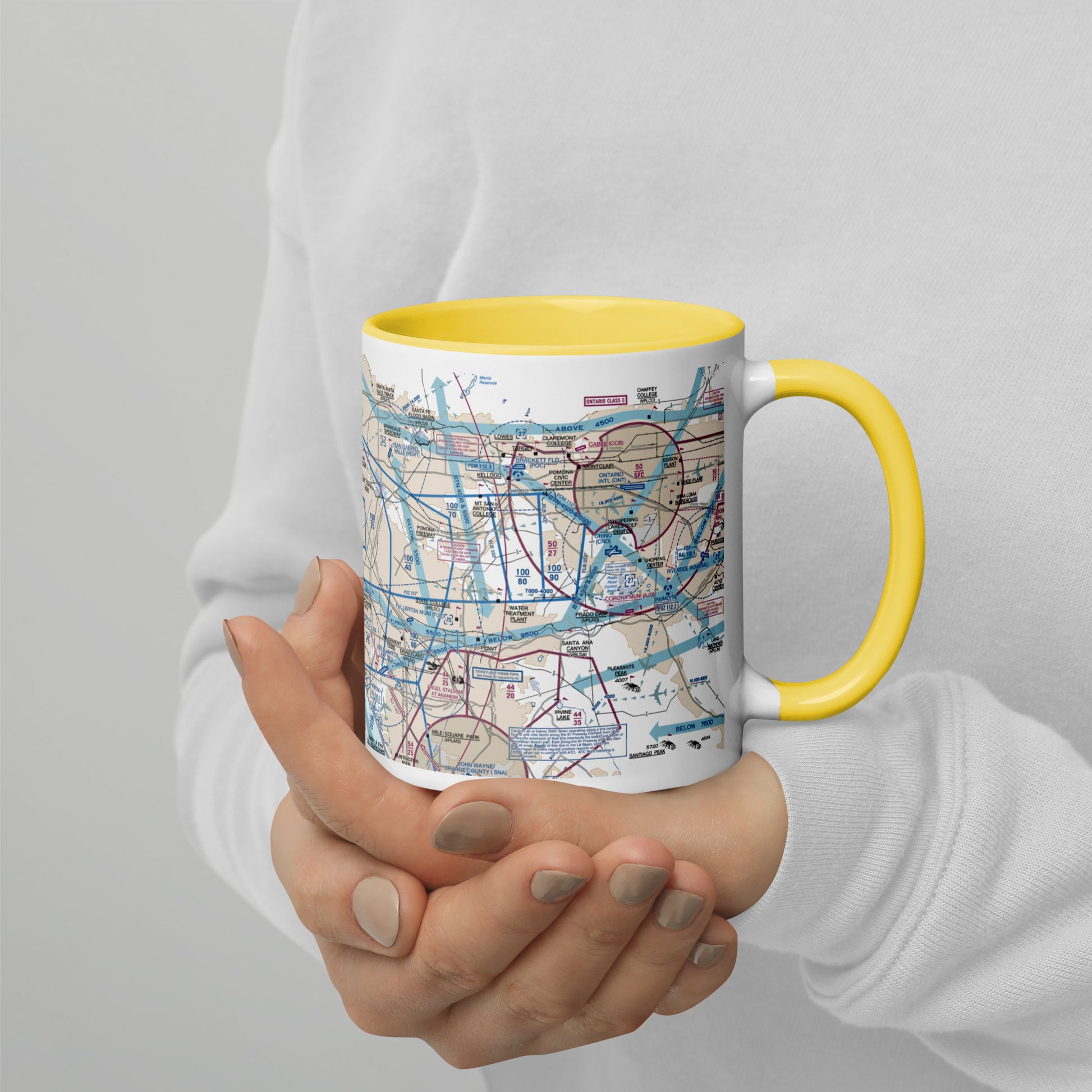 LAX Flyway Chart 11 oz. mug with color inside