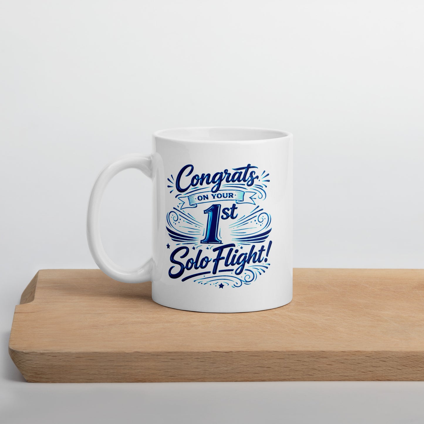 Congrats on your 1st Solo Flight! (v3. blue) 11 oz. mug