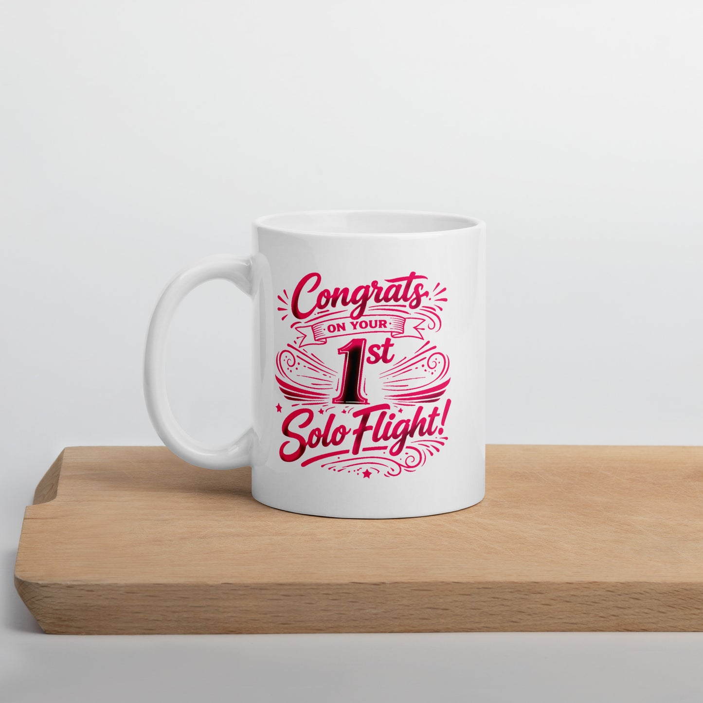 Congrats on your 1st Solo Flight! (v3. pink) 11 oz. mug