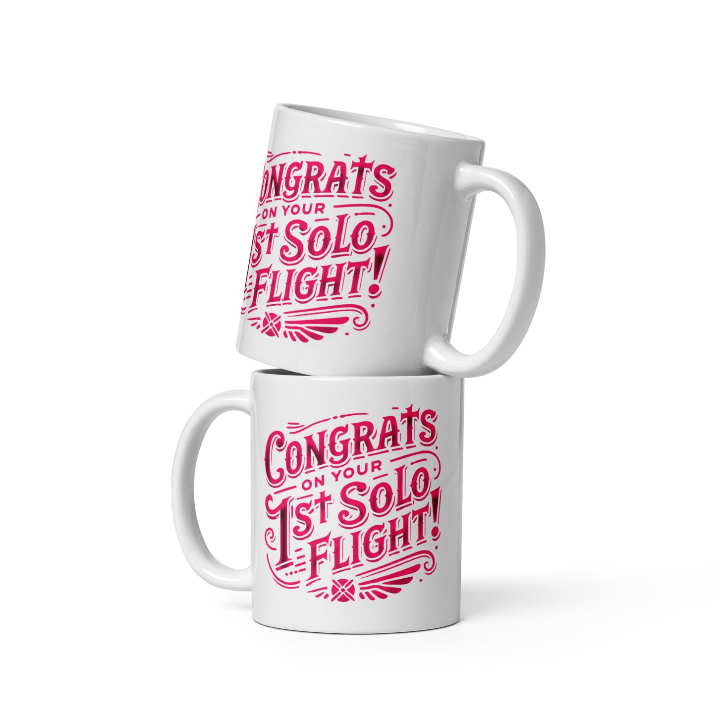 Congrats on your 1st Solo Flight! (d.pink) mug