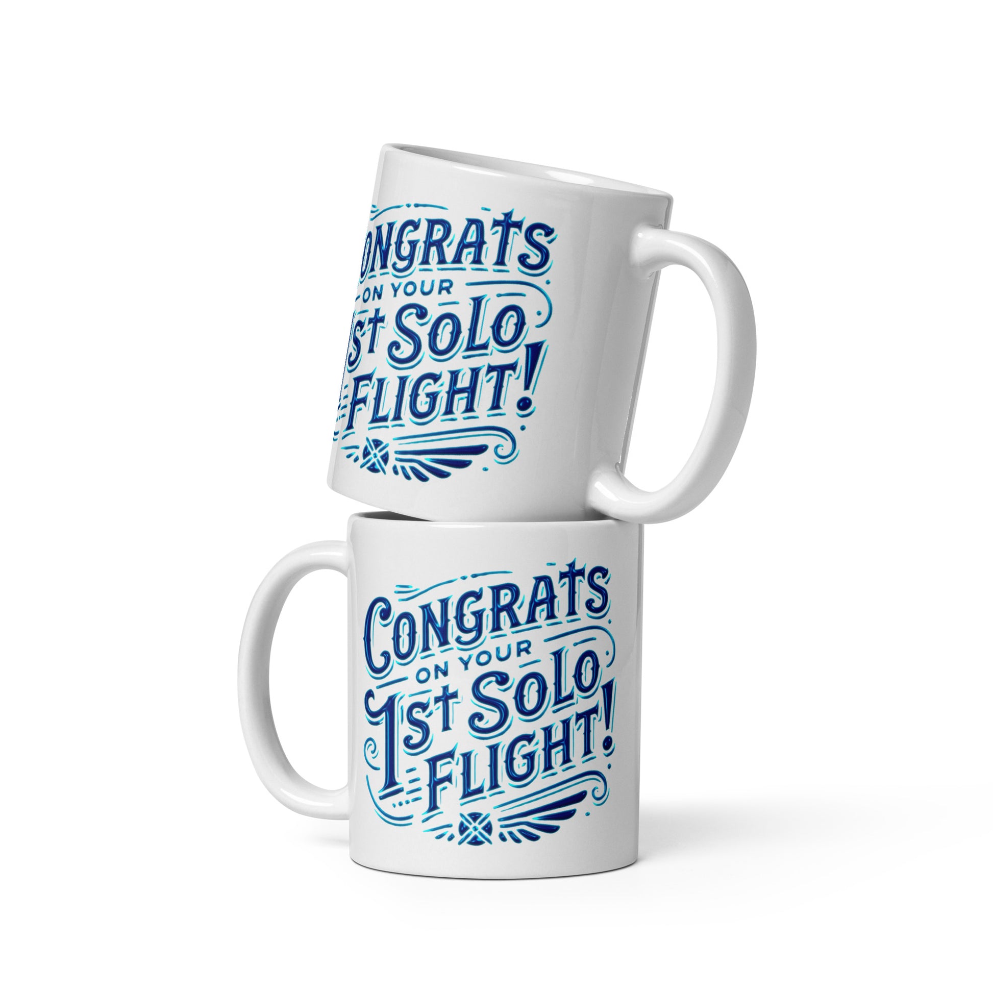 Congrats on your 1st Solo Flight! (blue) mug