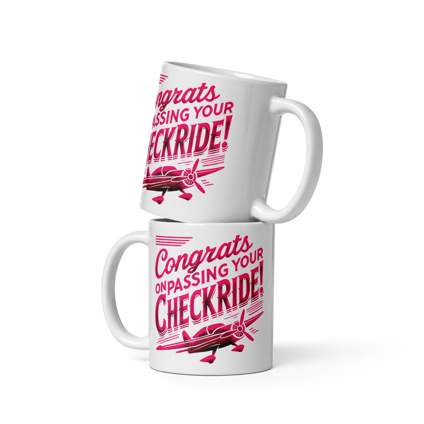 Congrats on passing your checkride! (v1. pink) mug