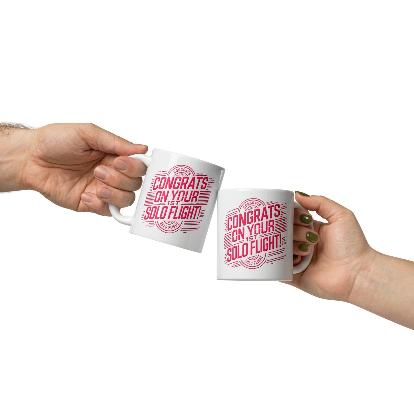 Congrats on your 1st Solo Flight! (v2. pink) 11 oz. mug