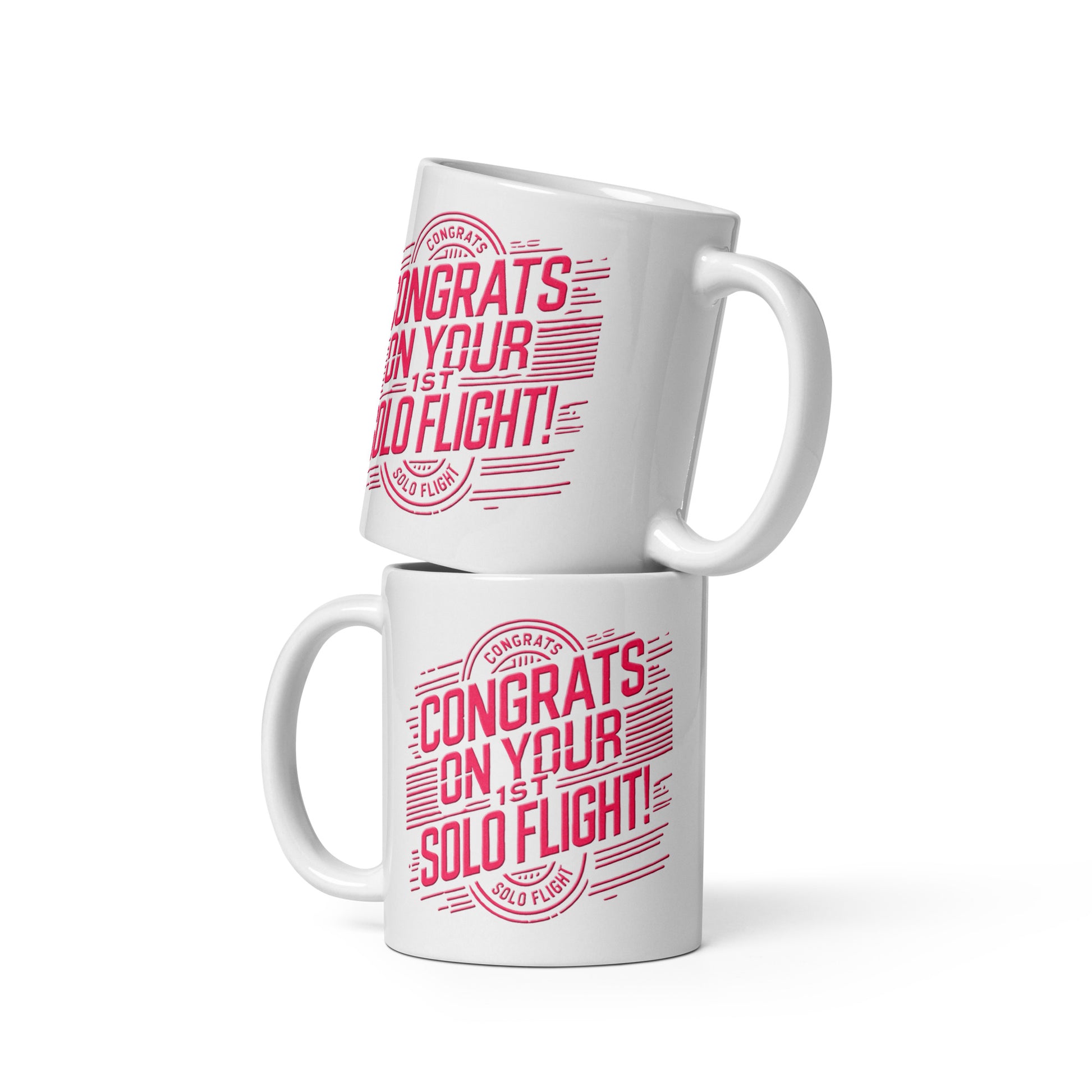 Congrats on your 1st Solo Flight! (v2. pink) 11 oz. mug