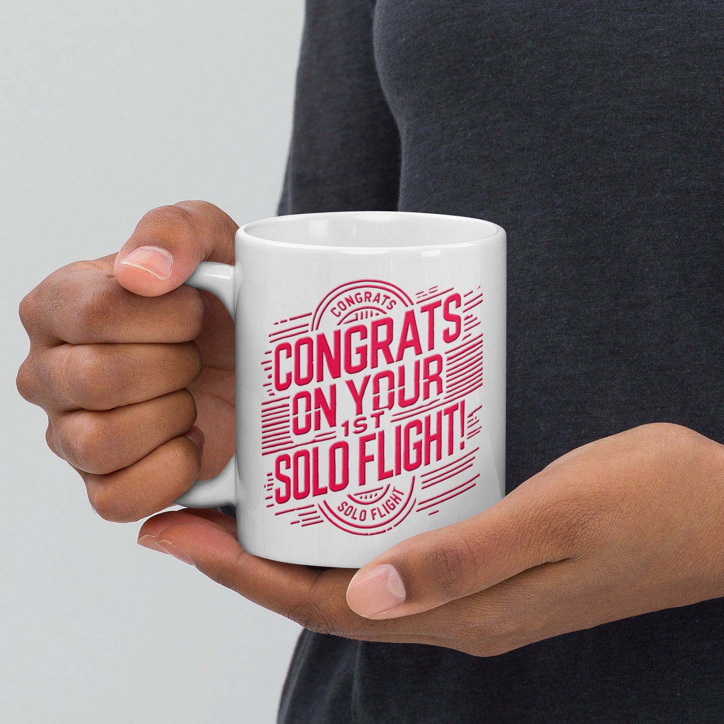 Congrats on your 1st Solo Flight! (v2. pink) 11 oz. mug