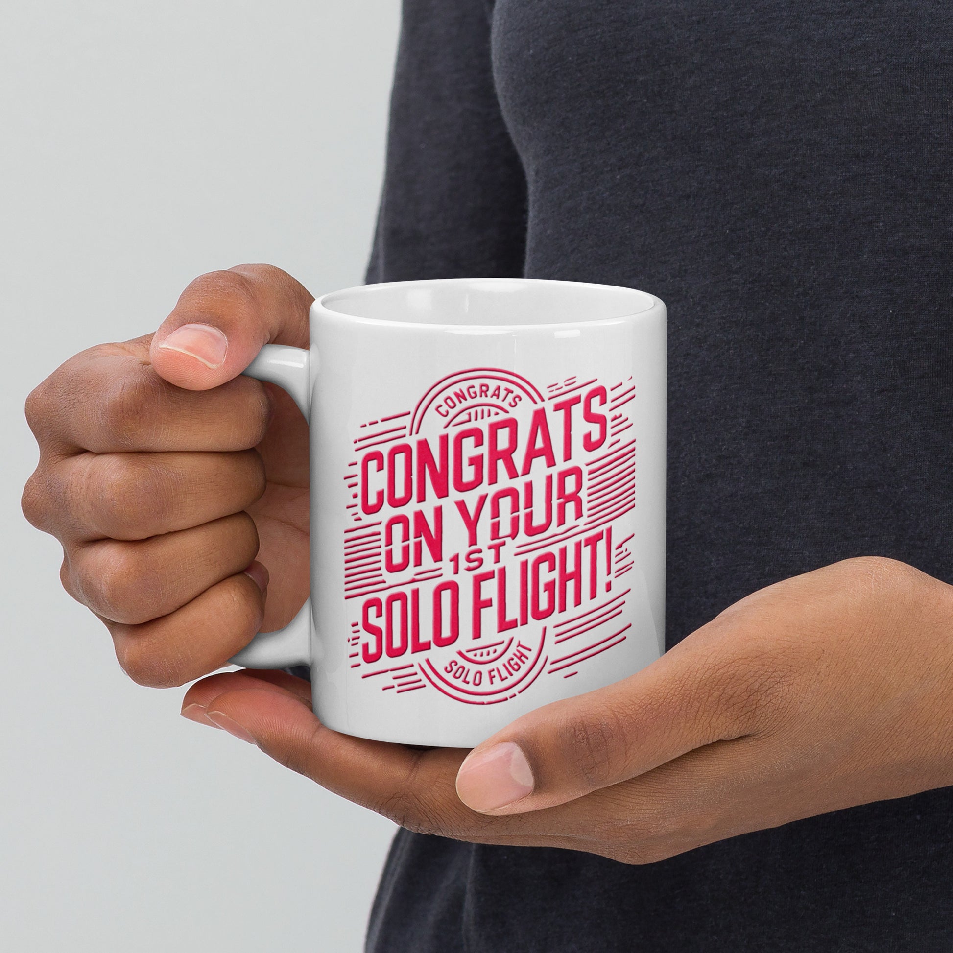 Congrats on your 1st Solo Flight! (v2. pink) 11 oz. mug