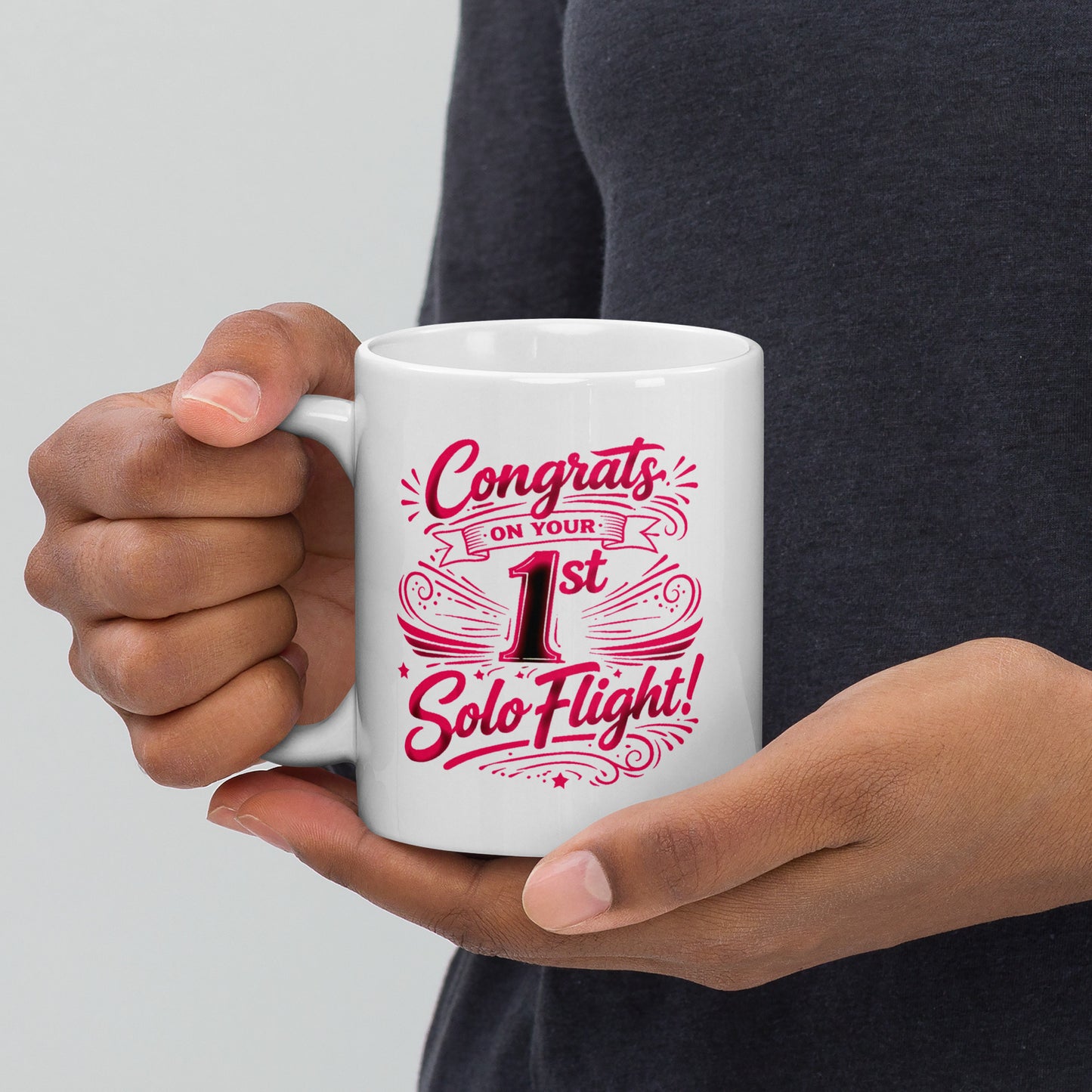 Congrats on your 1st Solo Flight! (v3. pink) 11 oz. mug