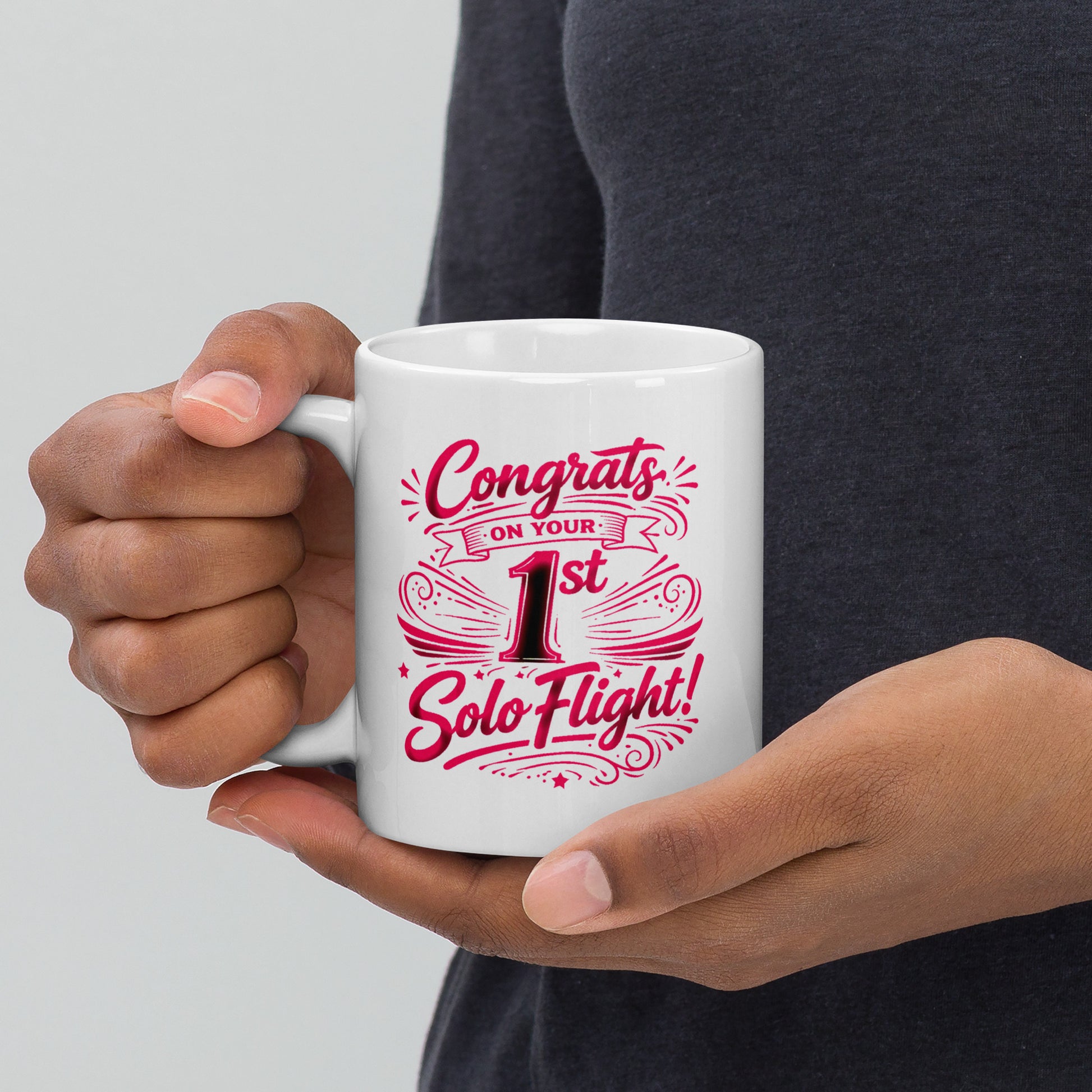 Congrats on your 1st Solo Flight! (v3. pink) 11 oz. mug