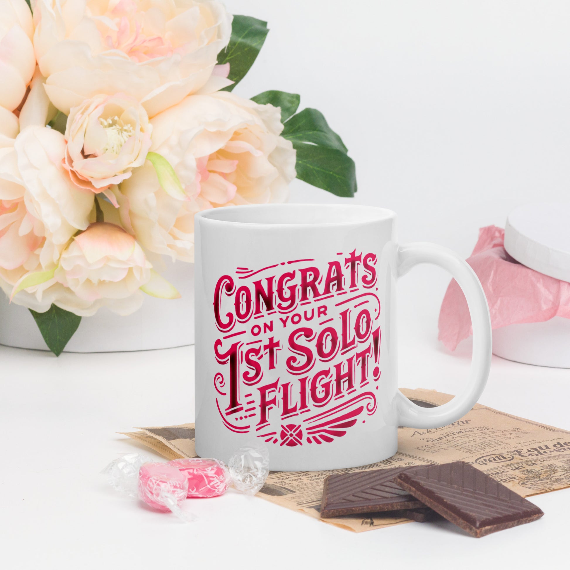 Congrats on your 1st Solo Flight! (d.pink) mug