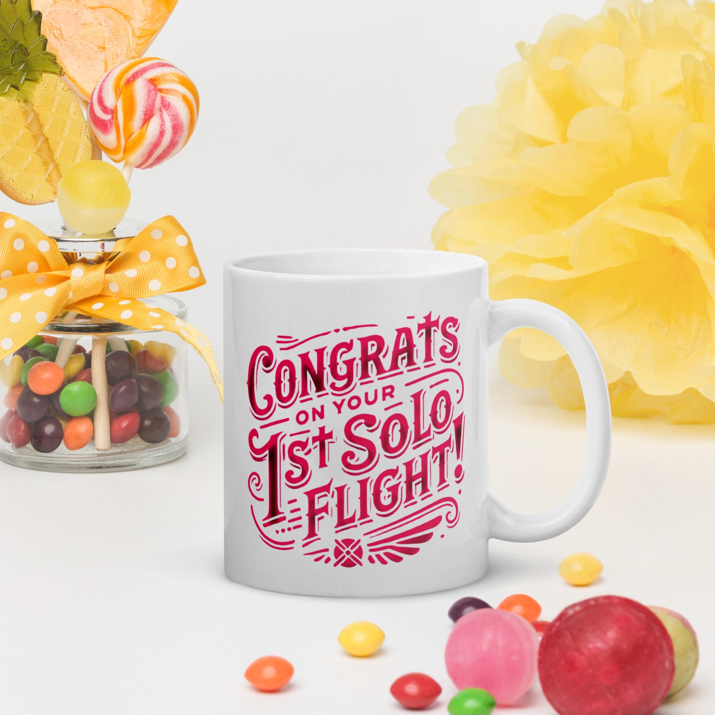 Congrats on your 1st Solo Flight! (d.pink) mug